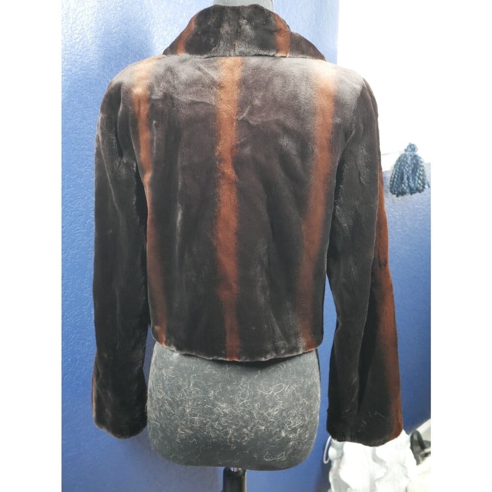 Designer Louis Feraud Sheared Female Mink Fur Cropped Bolero Coat Jacket - 4