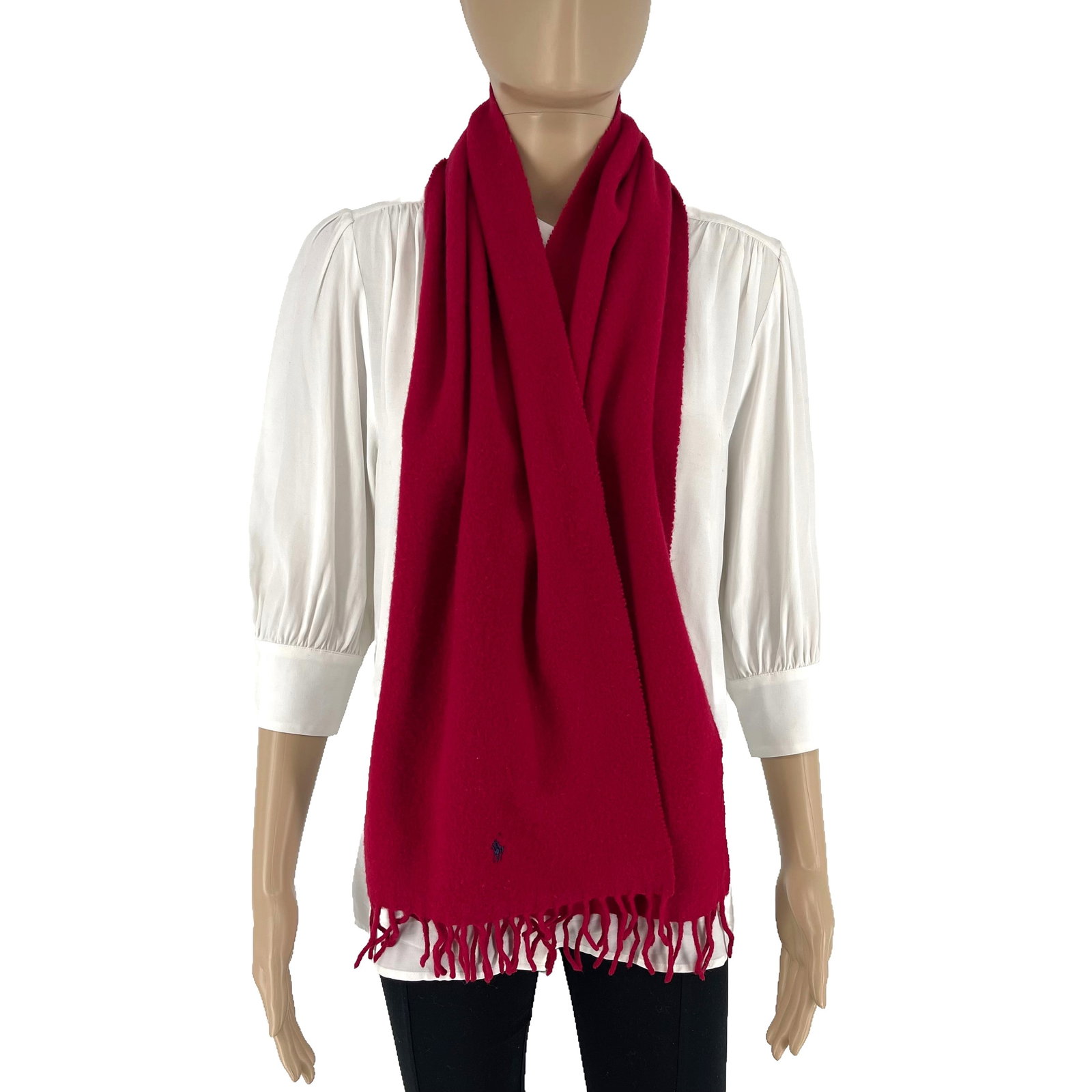 Polo Ralph Lauren Red 100% Wool Scarf - 3