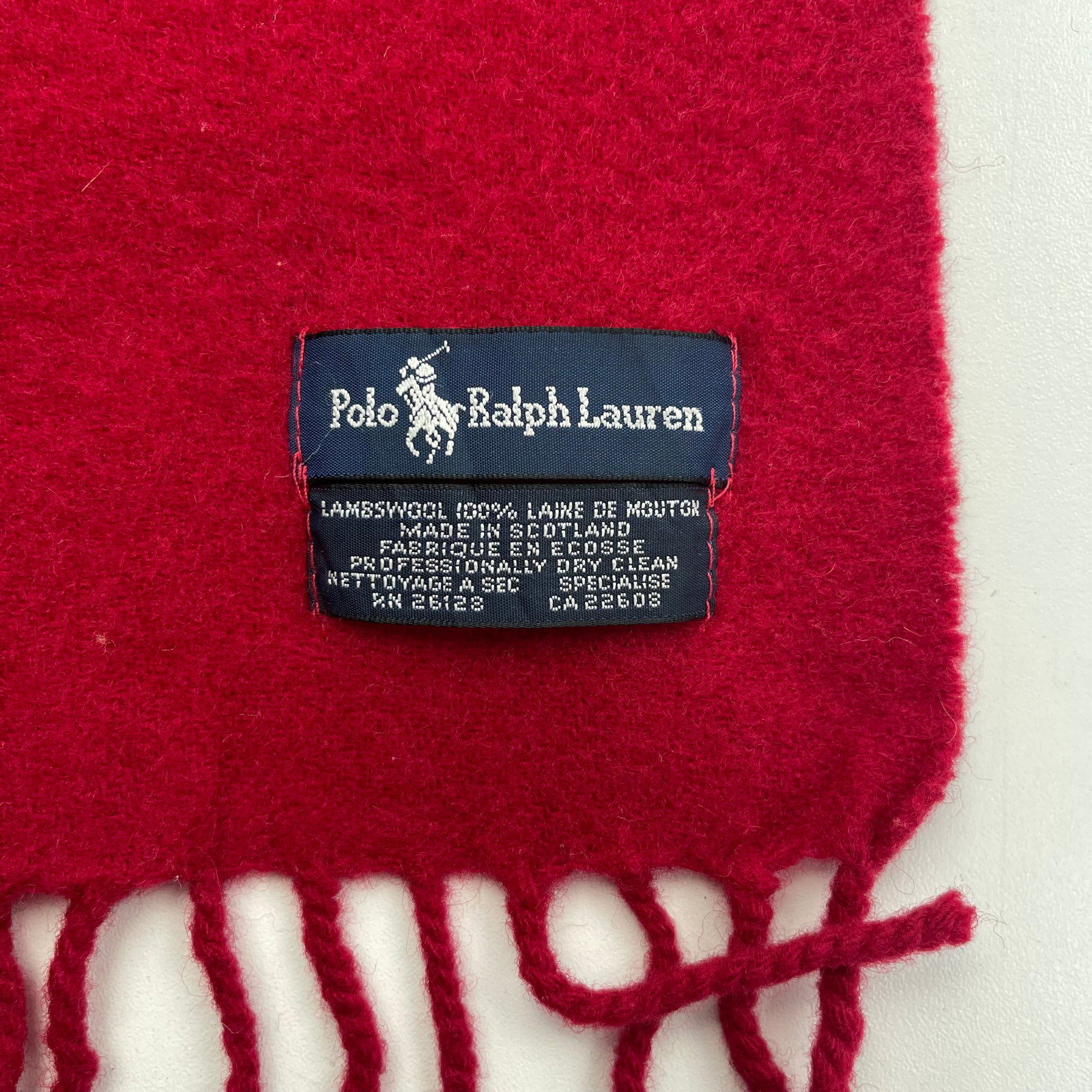 Polo Ralph Lauren Red 100% Wool Scarf - 7