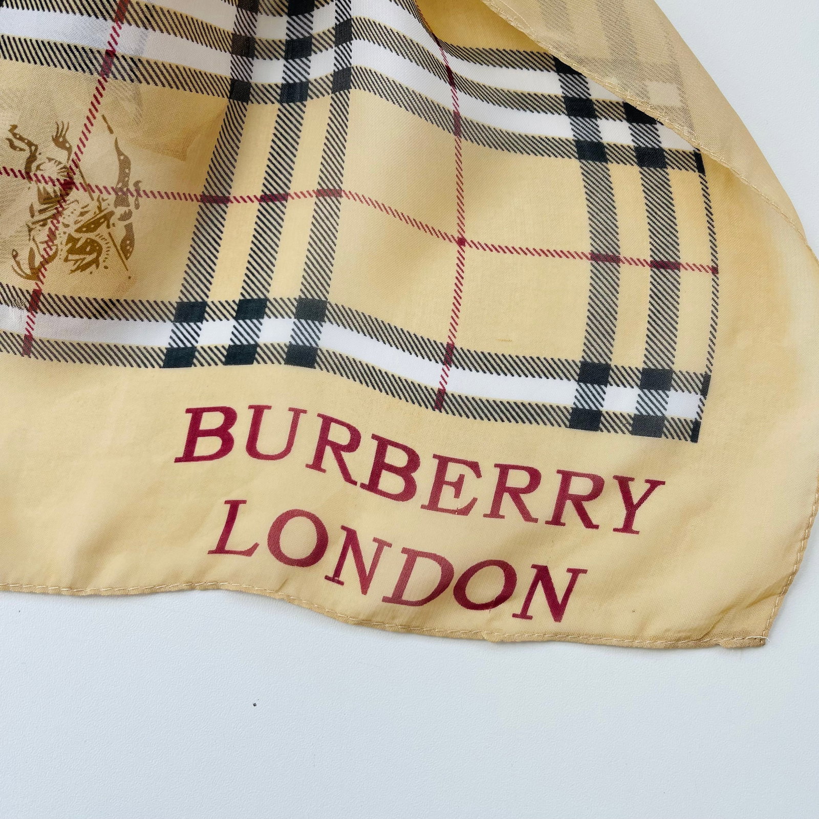 Burberry Beige Plaid 100% Silk Scarf - 5