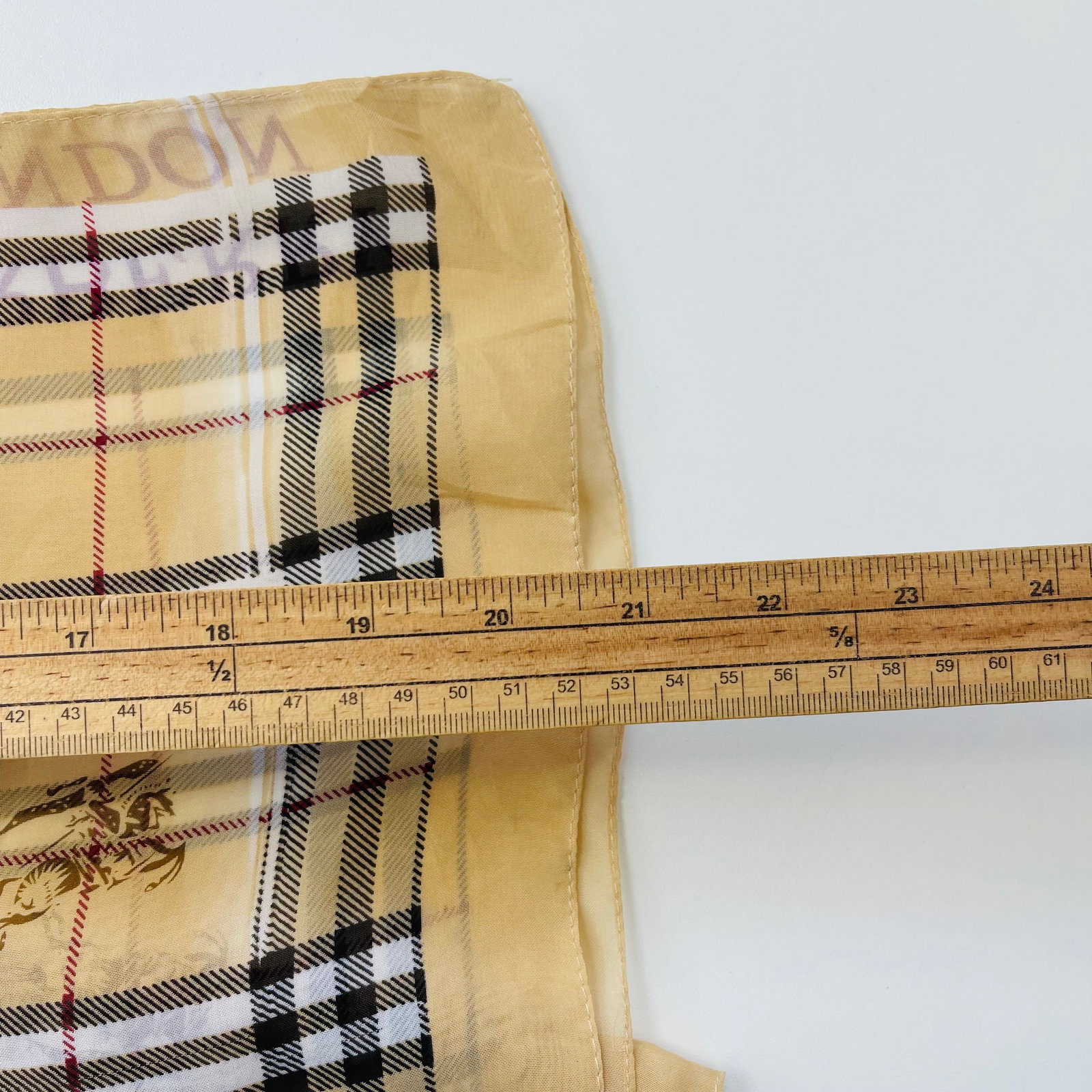 Burberry Beige Plaid 100% Silk Scarf - 6