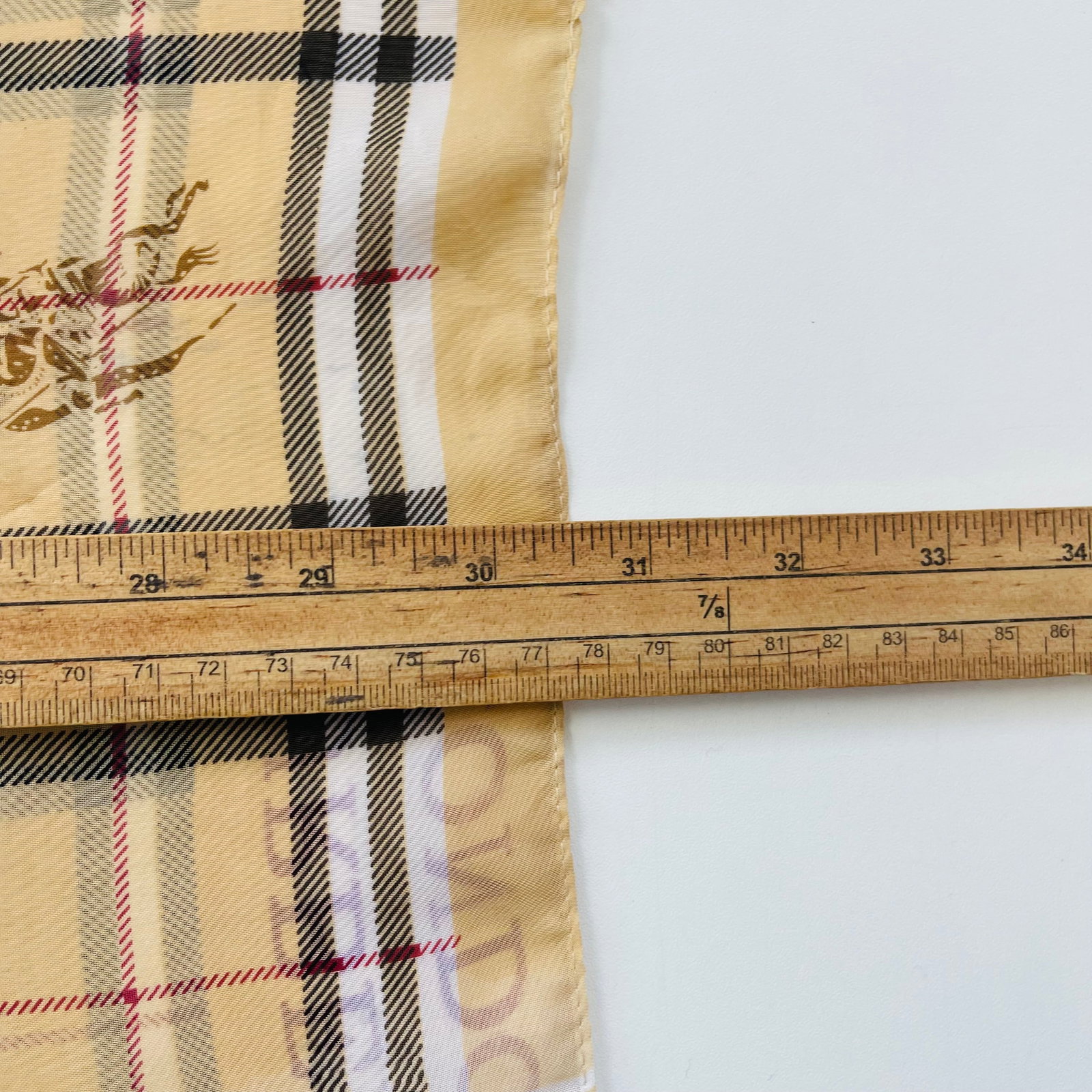 Burberry Beige Plaid 100% Silk Scarf - 7