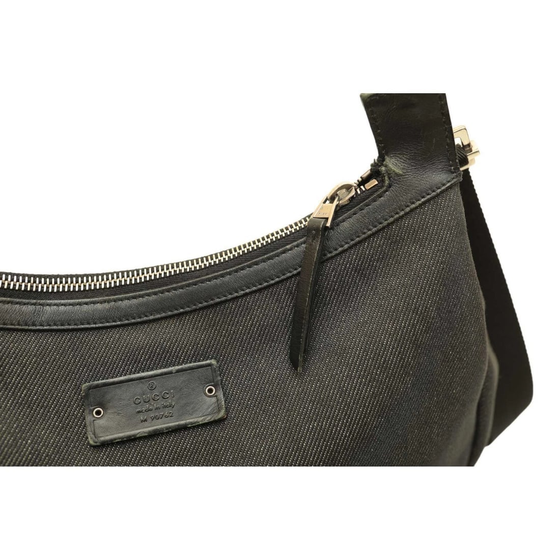 Gucci Black Denim & leather details with Silver Hardware Crossbody Shoulder Bag - 8