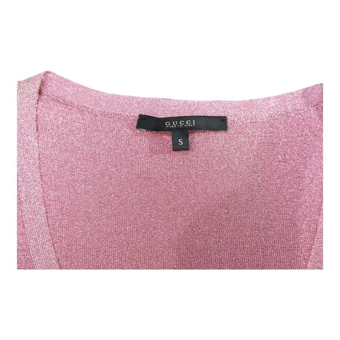 Gucci Sleeveless Sweater V-neck Cami Top Metallic Fuschia Viacose Polyester S - 3