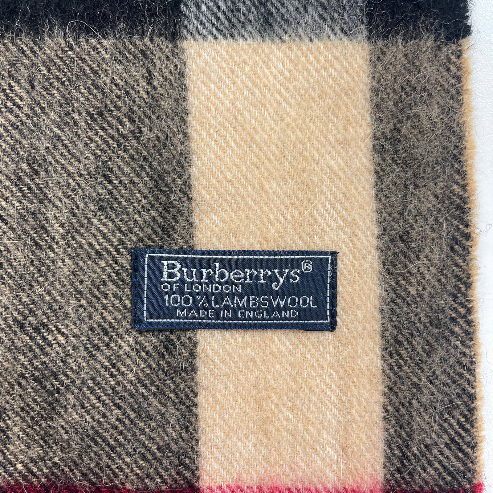 Burberry Beige Plaid 100% Wool Scarf - 6