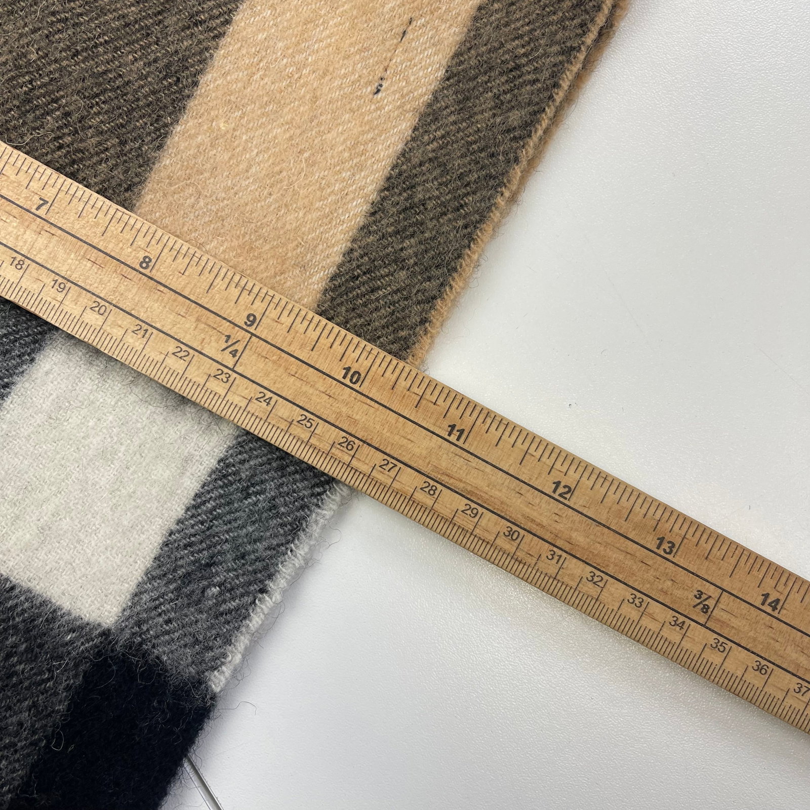 Burberry Beige Plaid 100% Wool Scarf - 7