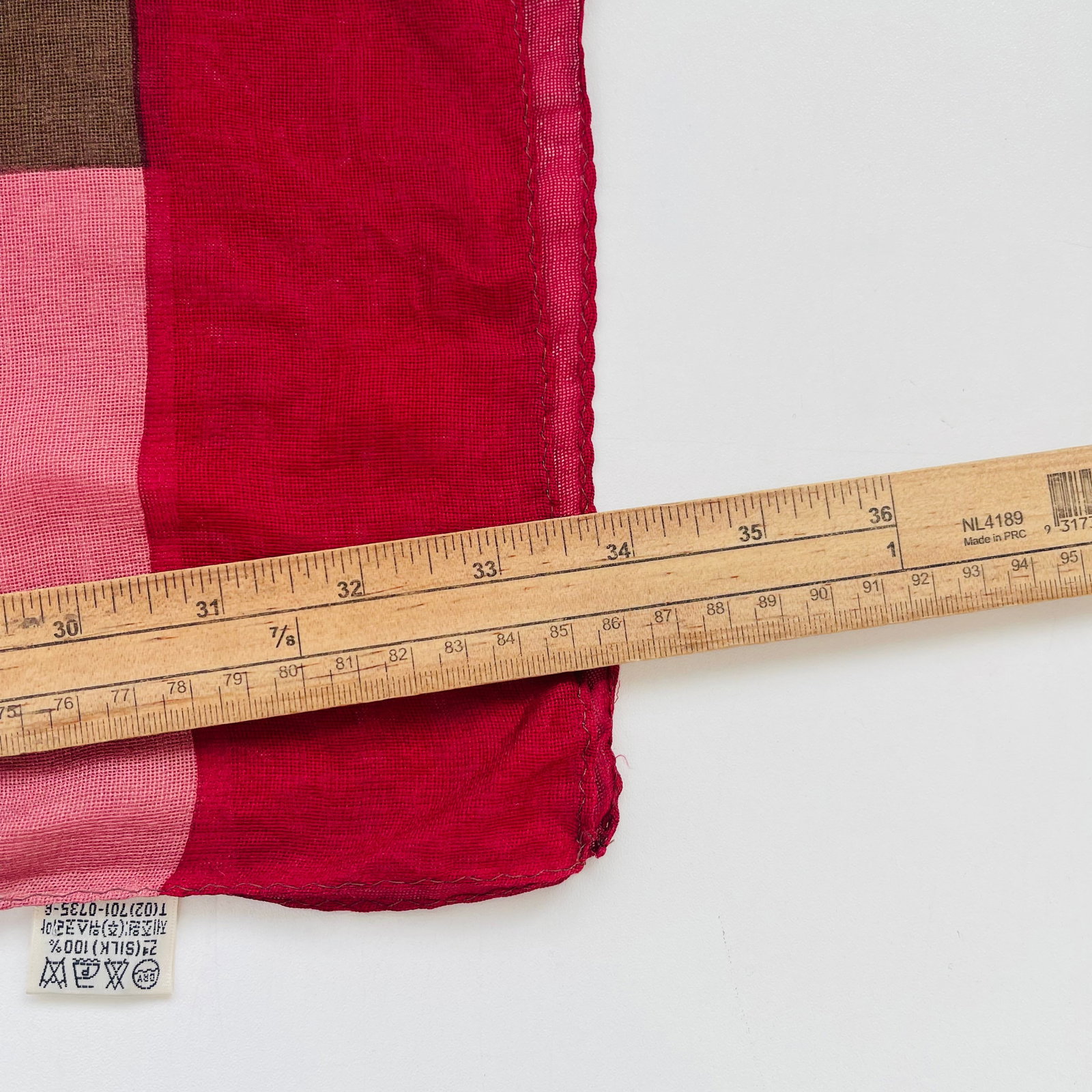 Aquascutum Red Printed 100% Silk Scarf - 11