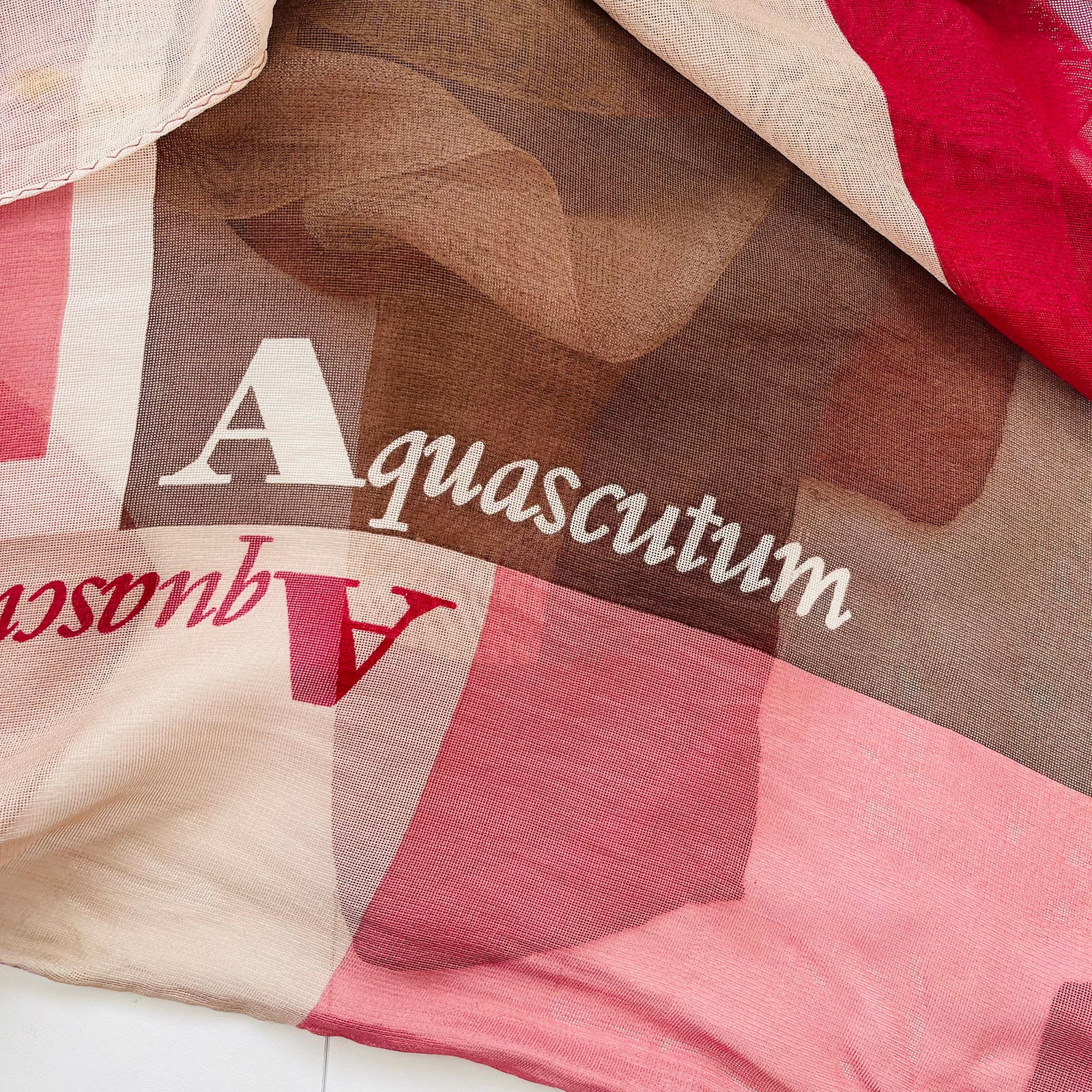 Aquascutum Red Printed 100% Silk Scarf - 6