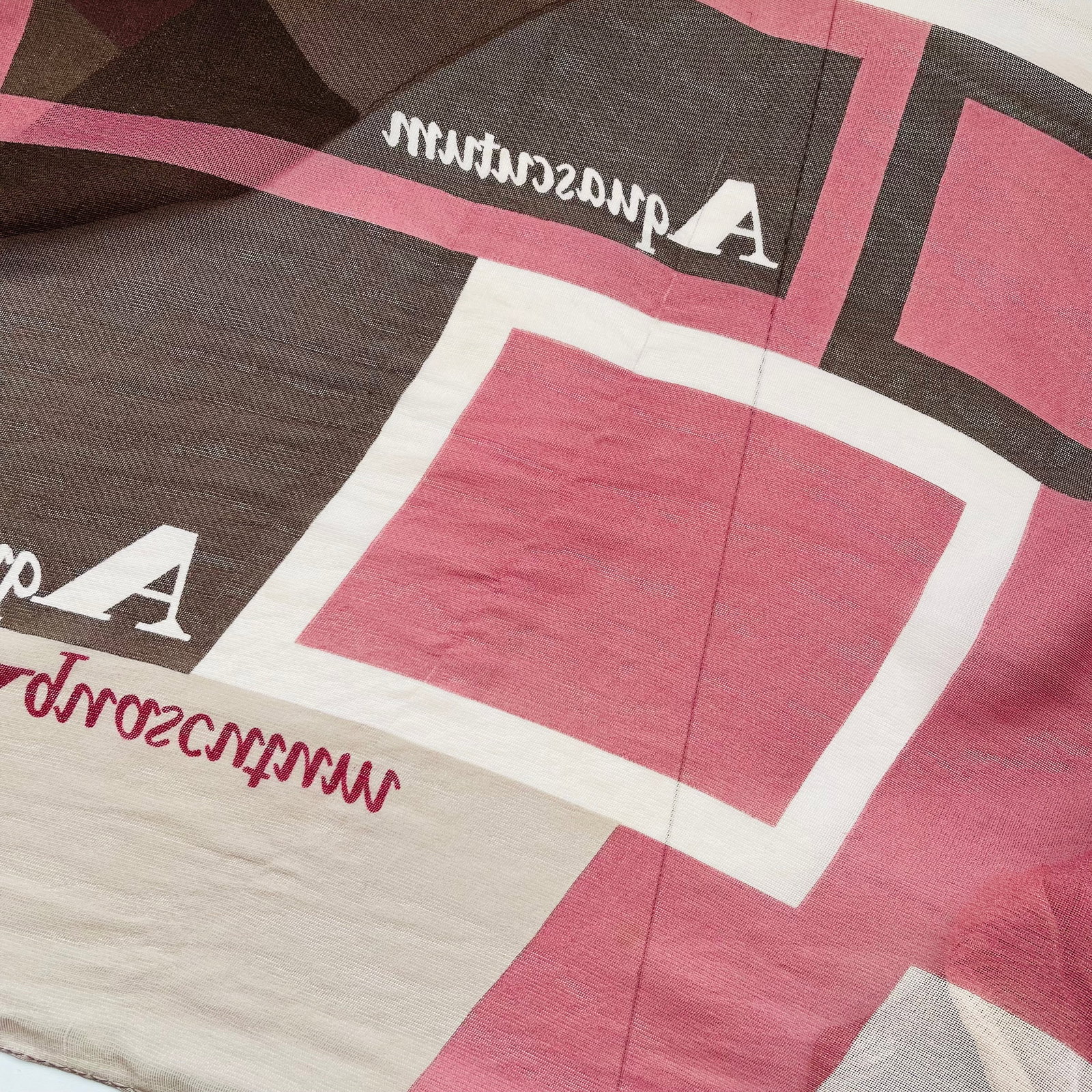 Aquascutum Red Printed 100% Silk Scarf - 9