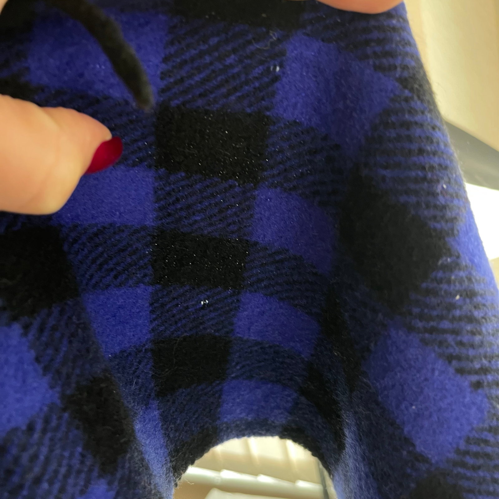 Polo Ralph Lauren Navy Blue Plaid 100% Wool Scarf - 4