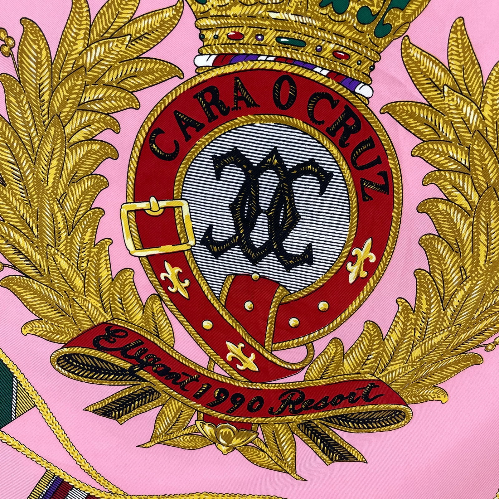 Cara O Cruz Pink Printed 100% Silk Scarf - 2
