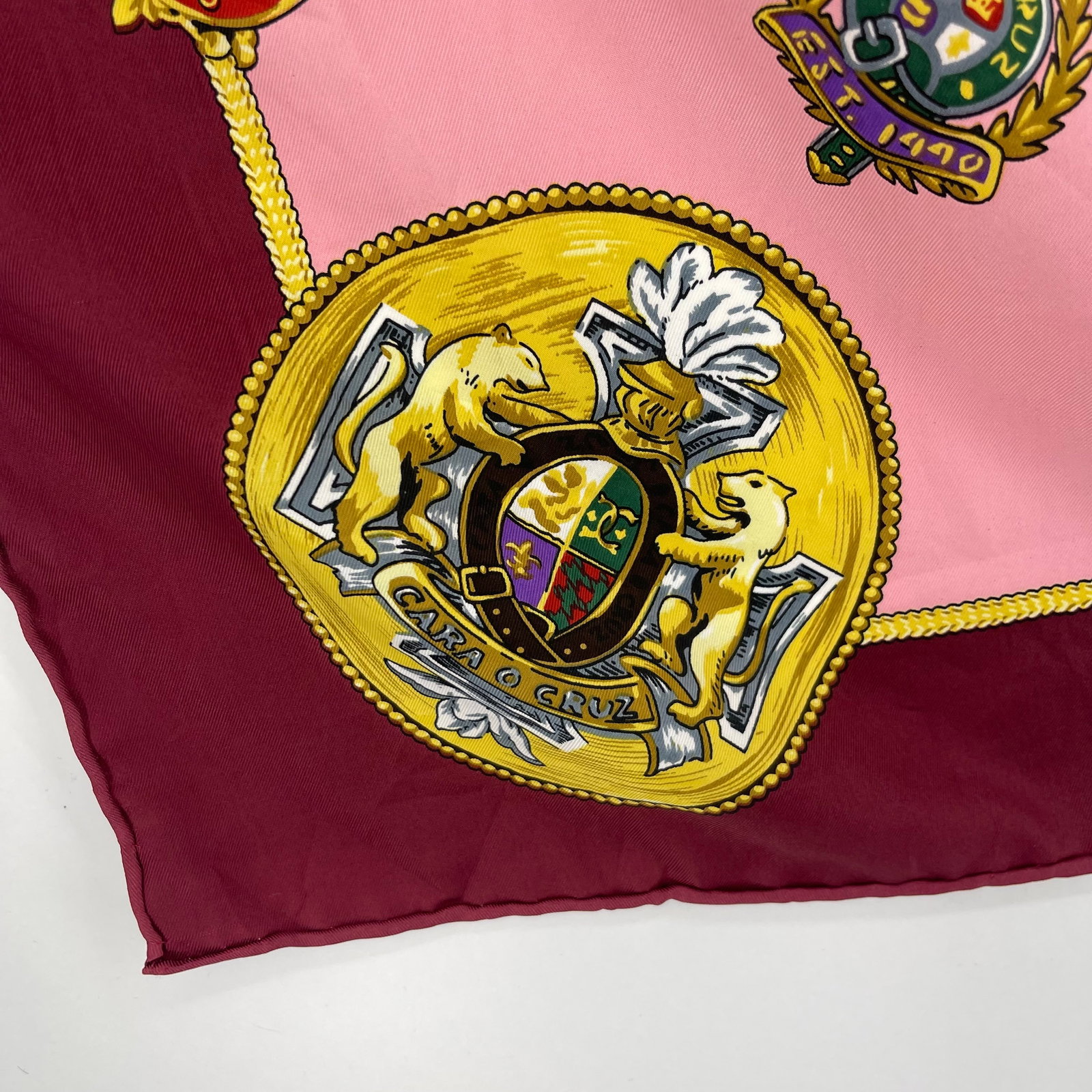 Cara O Cruz Pink Printed 100% Silk Scarf - 3