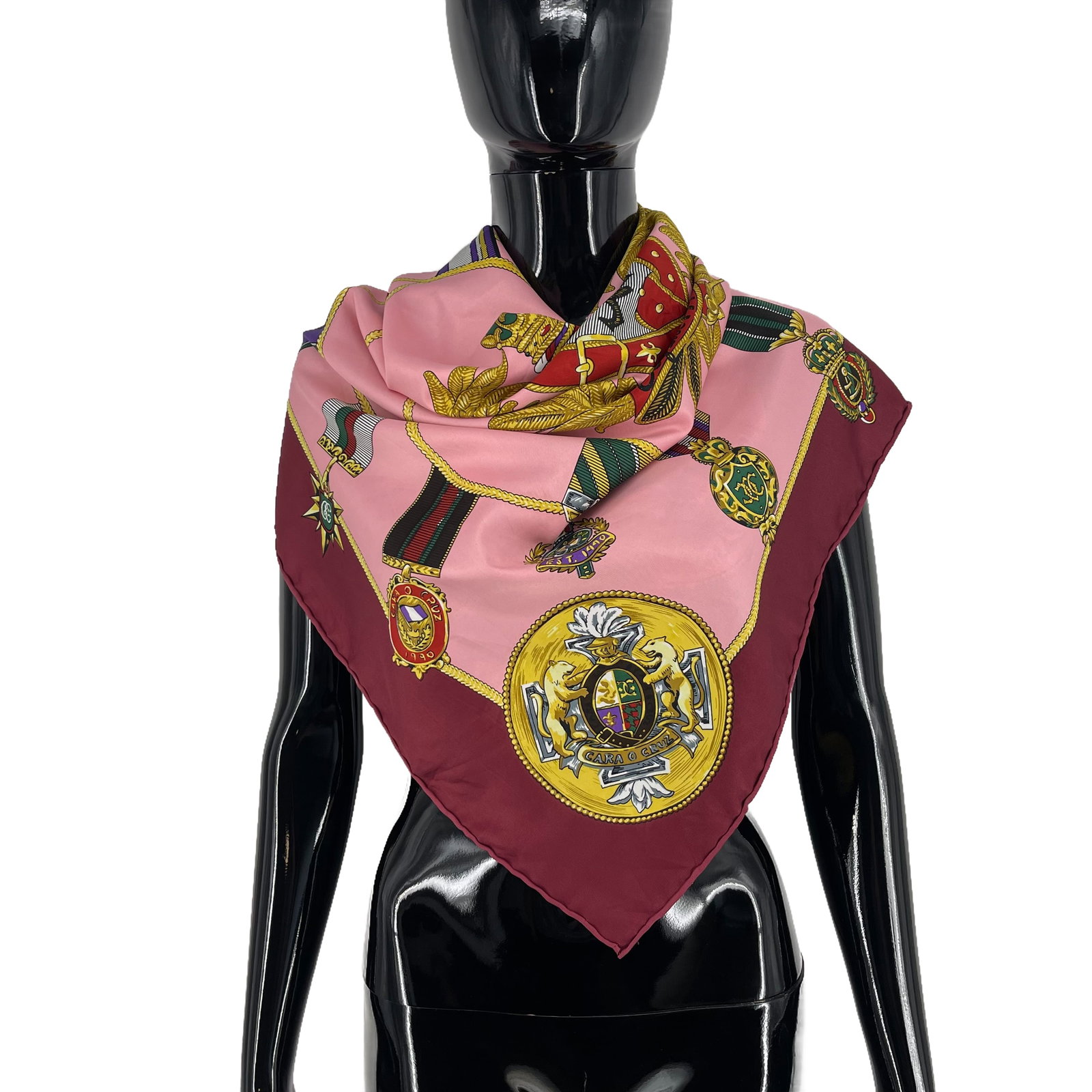 Cara O Cruz Pink Printed 100% Silk Scarf - 4