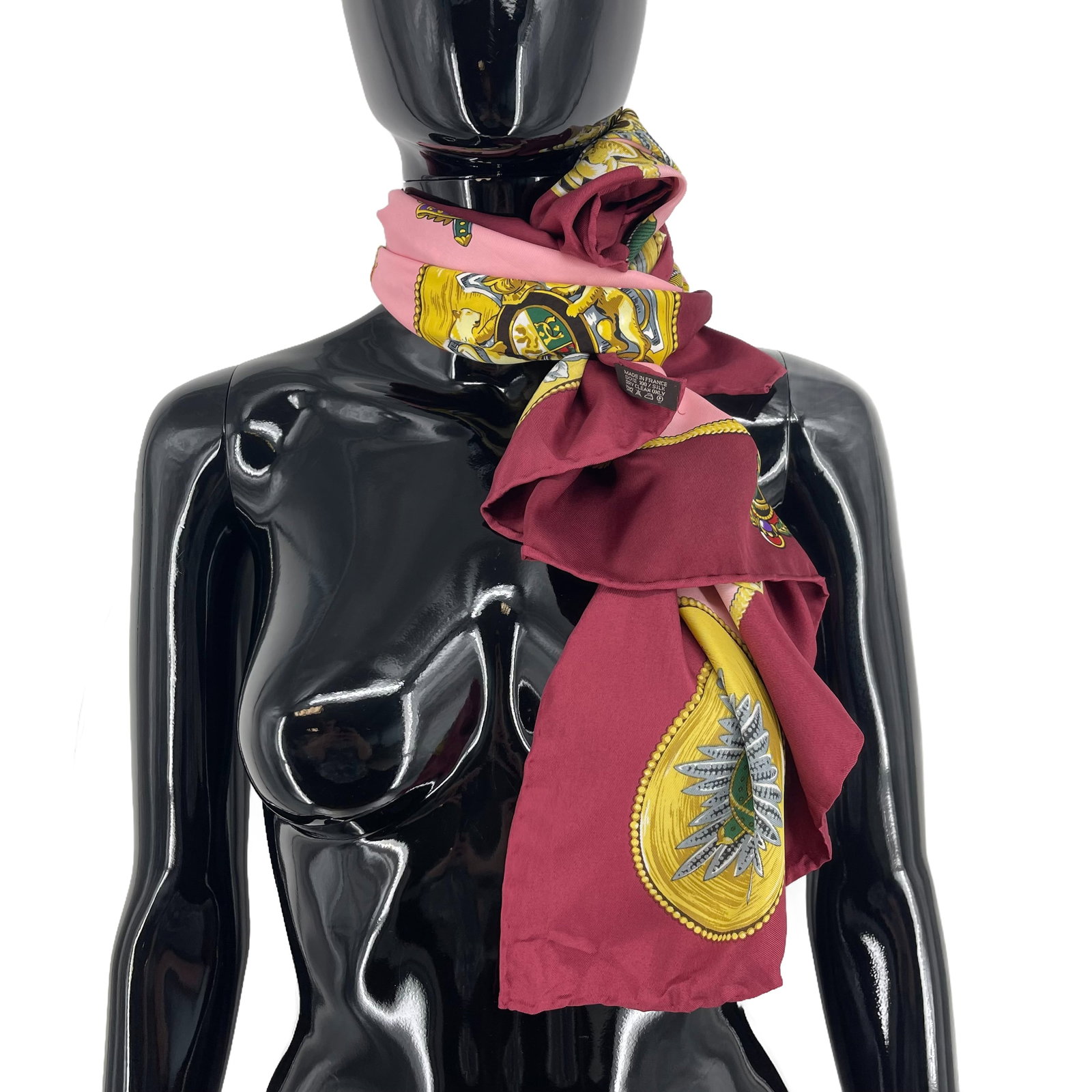 Cara O Cruz Pink Printed 100% Silk Scarf - 5