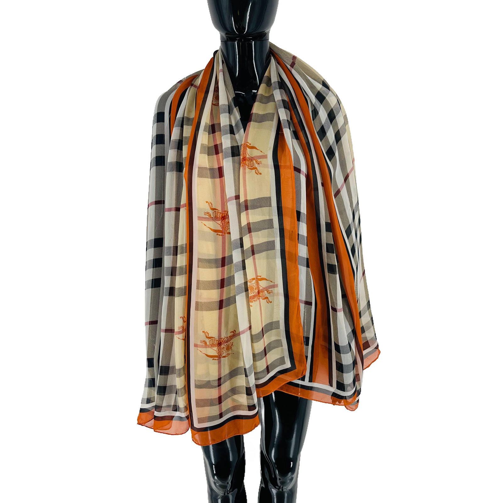 Burberry Beige Plaid 100% Silk Scarf: Title: Burberry Beige Plaid 100% Silk Scarf Brand:Burberry Date/Period:Modern Materials:100% Silk Size:One Size Description:Burberry Beige Plaid 100% Silk Scarf Reserve: $90.00 Shipping: Domestic: Fla