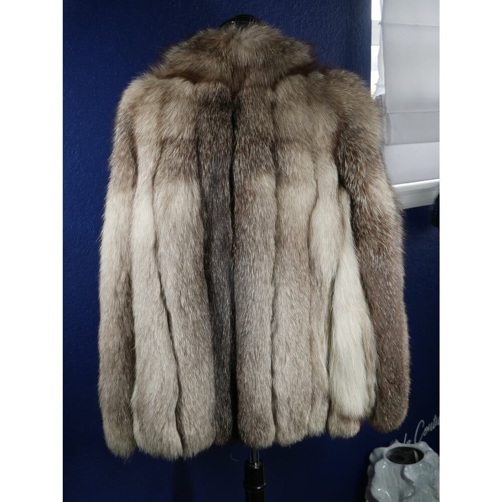 Gorgeous Indigo Fox Fur Coat Jacket - 3