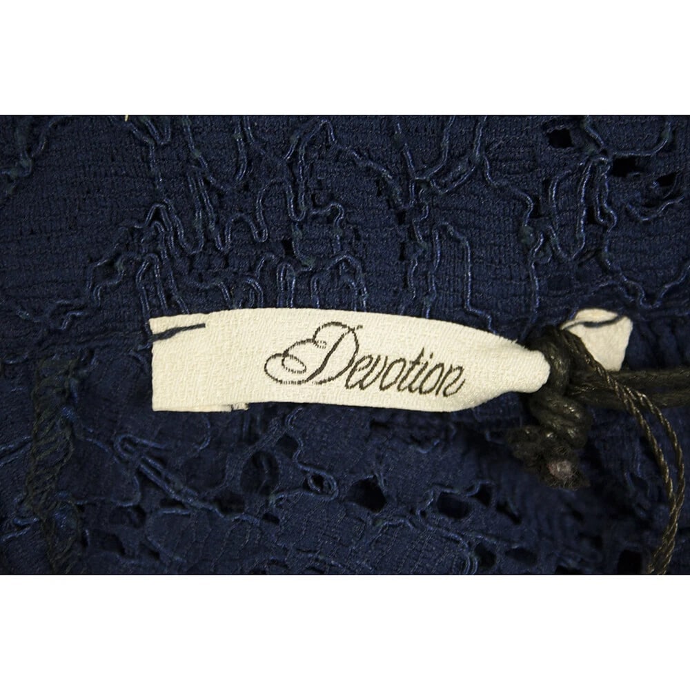 Devotion Blue Lace Knee Length Sleeveless Layered Cocktail Dress, New - 3