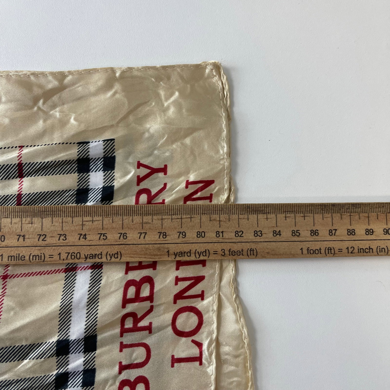 Burberry Gold Plaid 100% Silk Scarf - 7