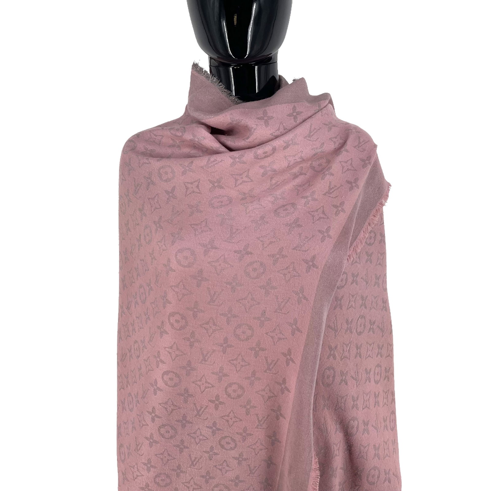Louis Vuitton Brown Monogram Silk Wool Scarf - 2