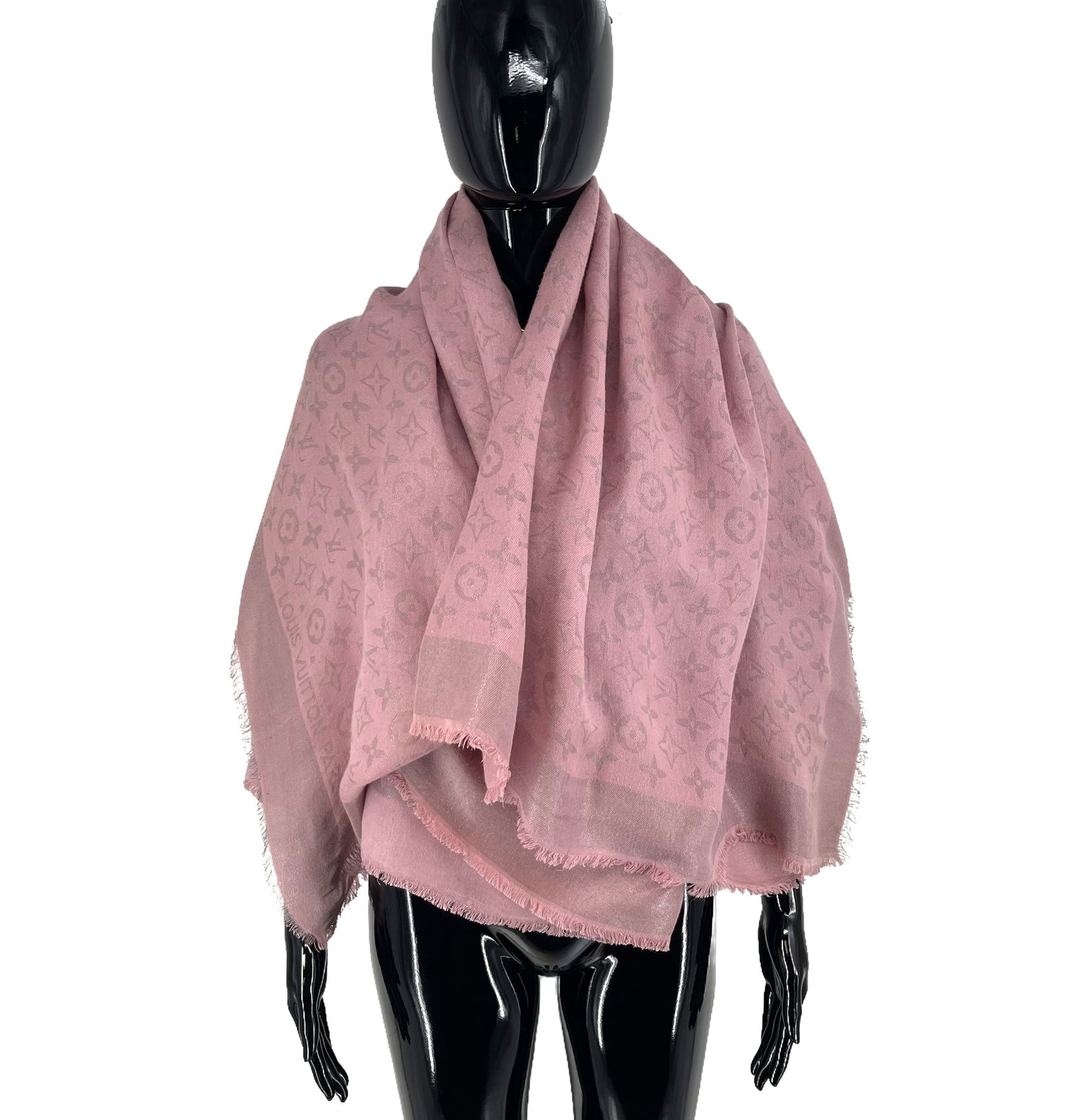 Louis Vuitton Brown Monogram Silk Wool Scarf - 4