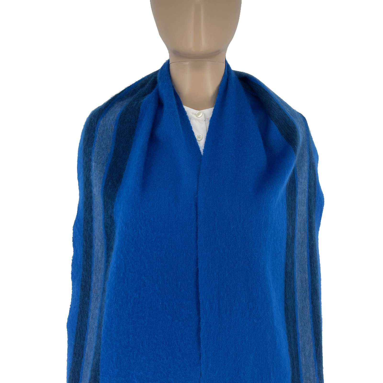 Louis Vuitton Navy Blue 100% Cashmere Scarf - 2