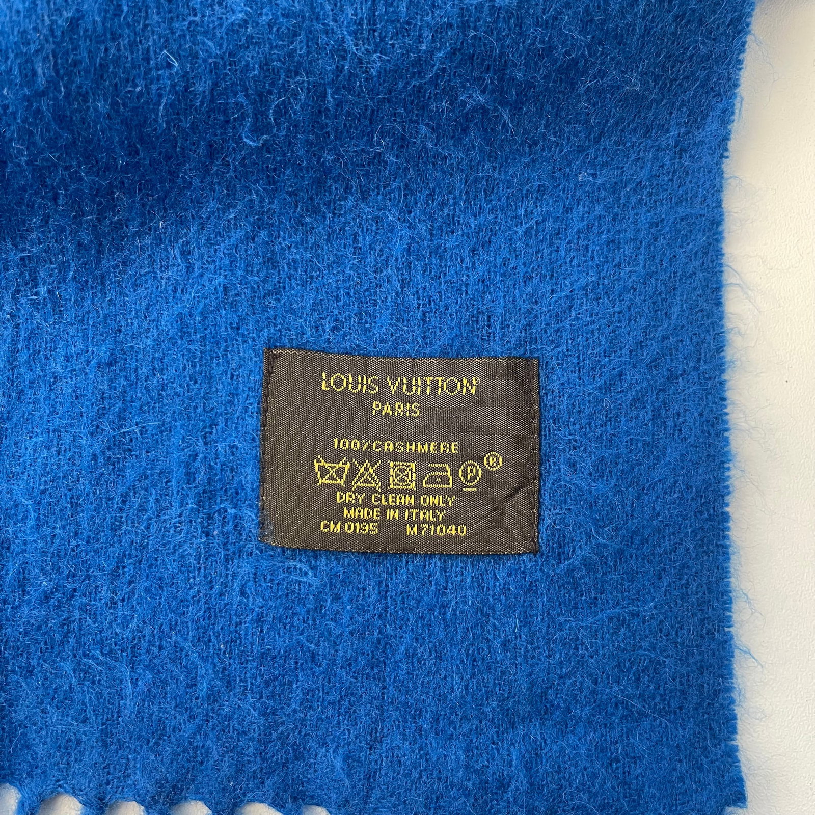 Louis Vuitton Navy Blue 100% Cashmere Scarf - 6