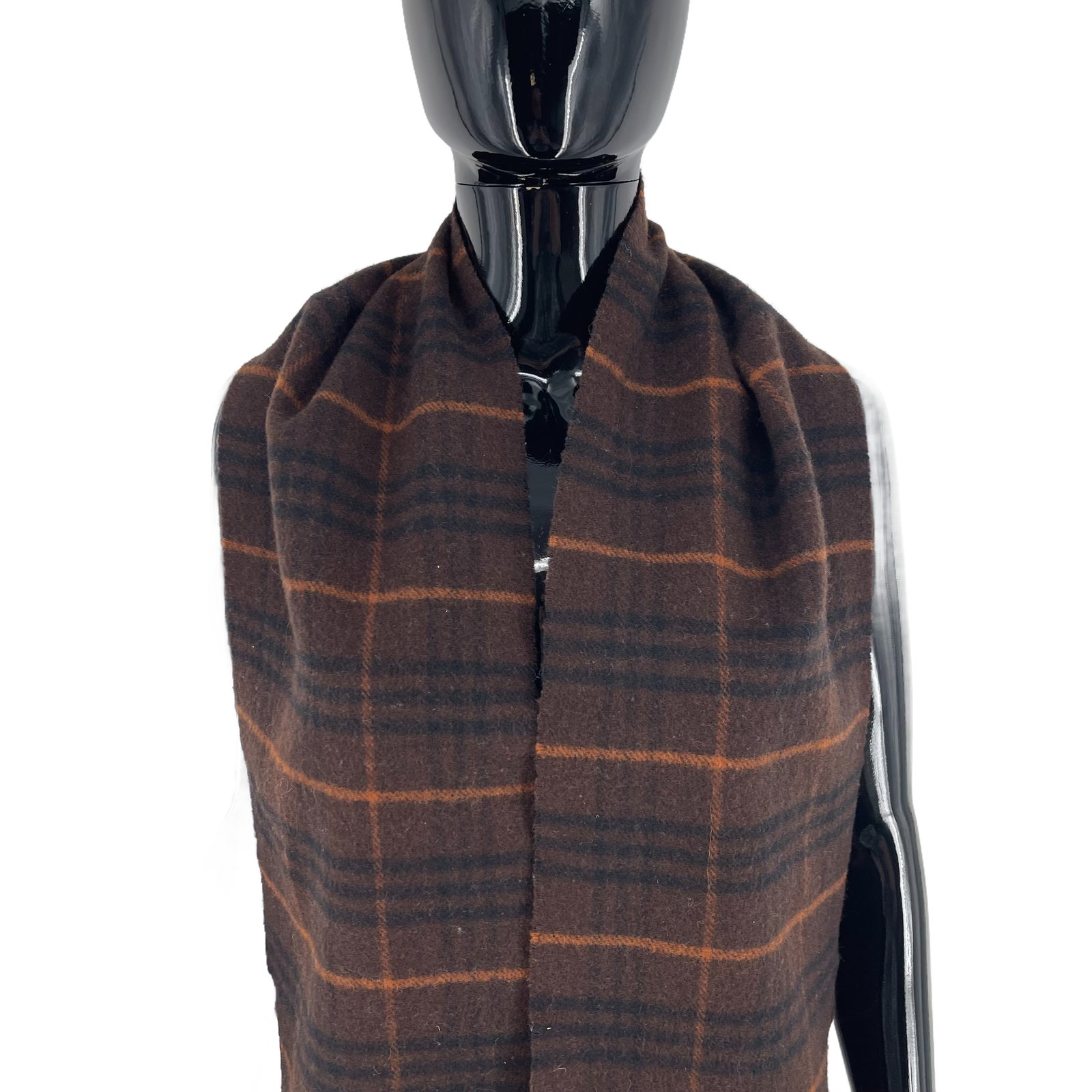 Burberry Brown Plaid 100% Wool Scarf - 2