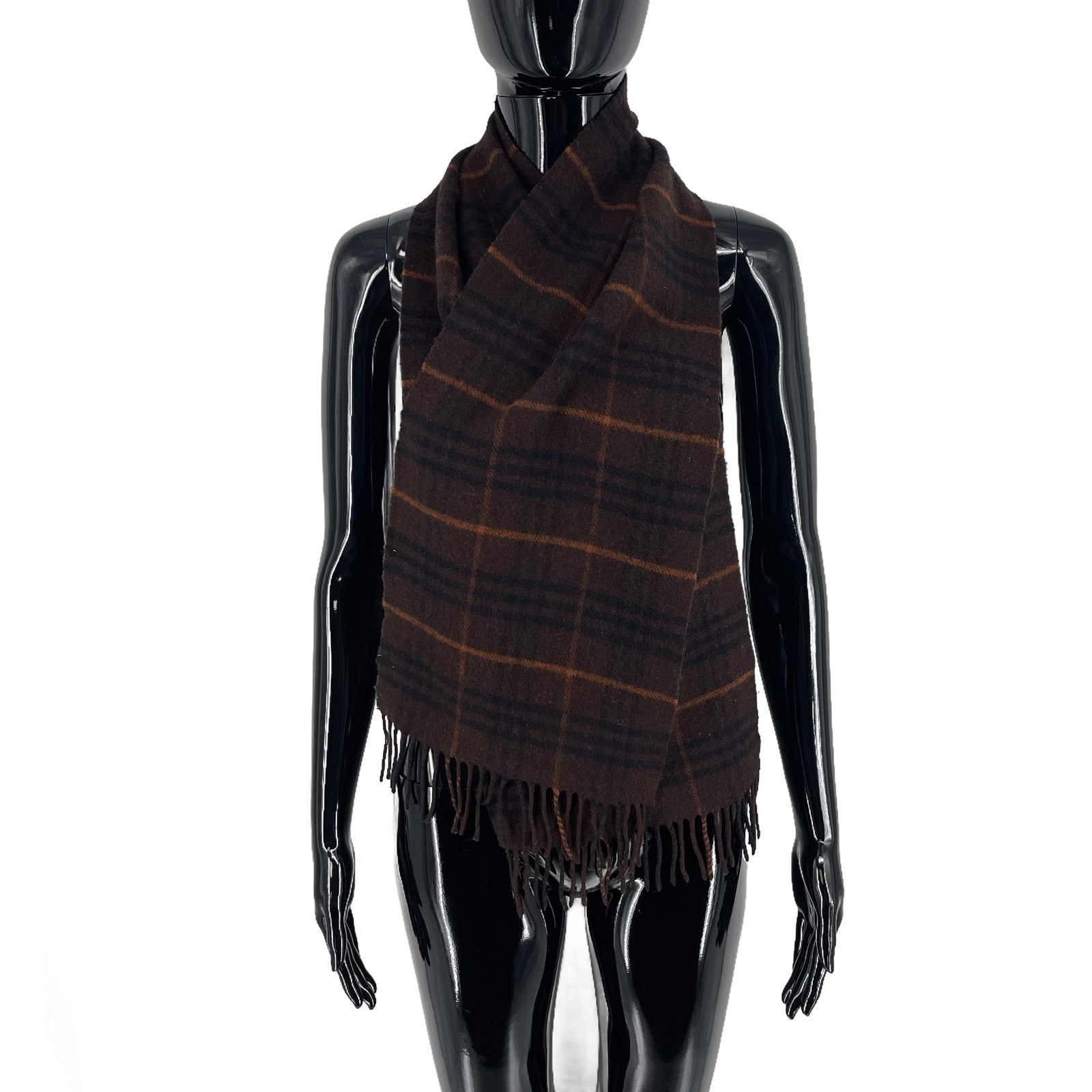 Burberry Brown Plaid 100% Wool Scarf - 3