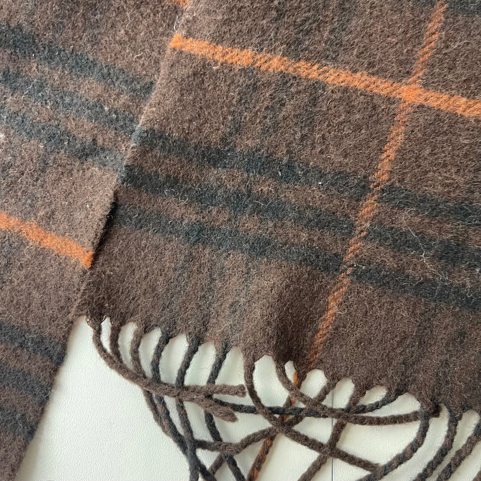 Burberry Brown Plaid 100% Wool Scarf - 5