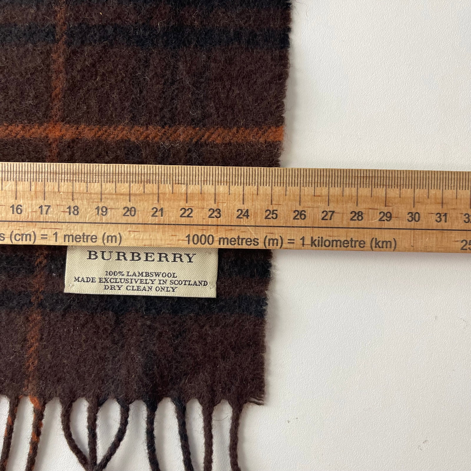 Burberry Brown Plaid 100% Wool Scarf - 7