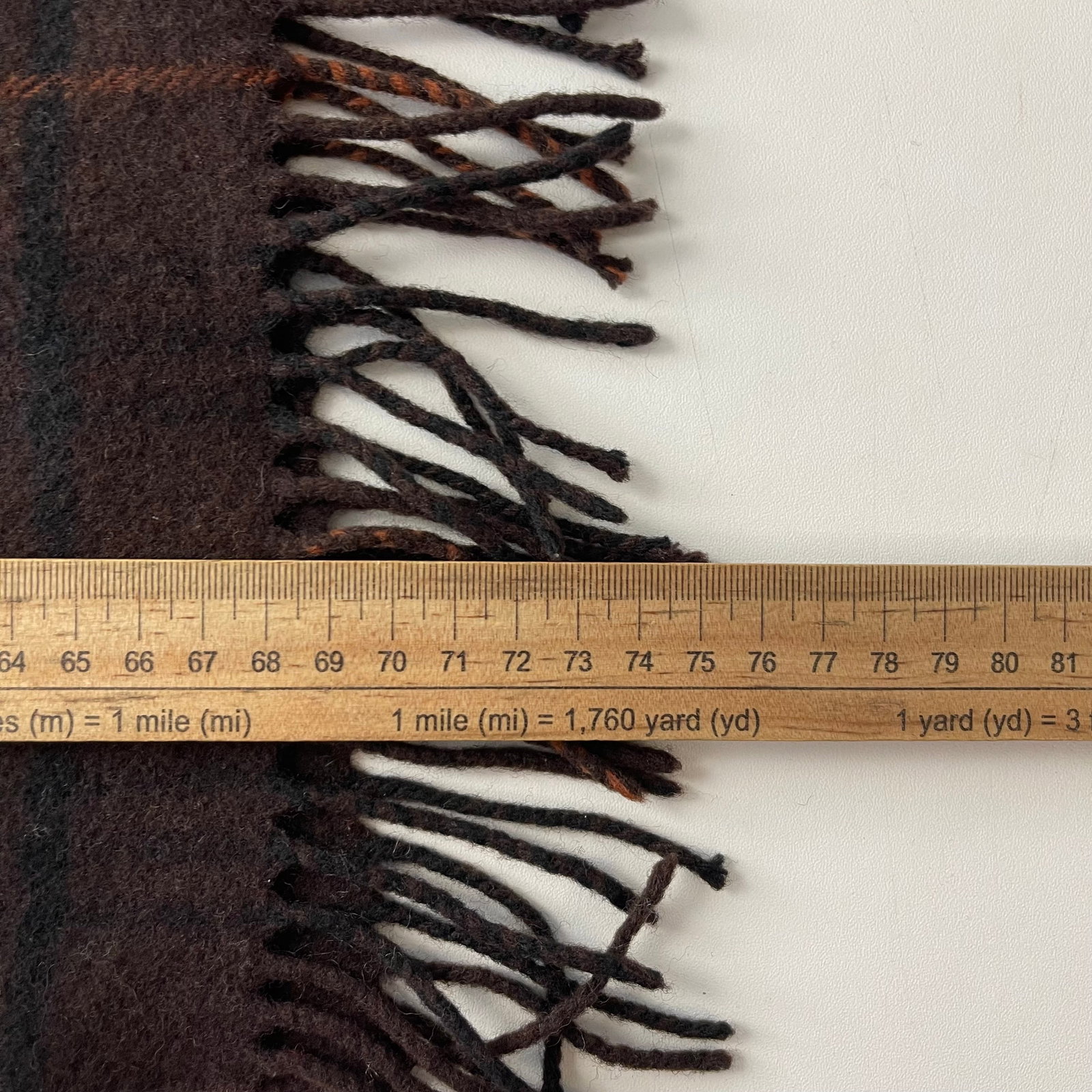 Burberry Brown Plaid 100% Wool Scarf - 8