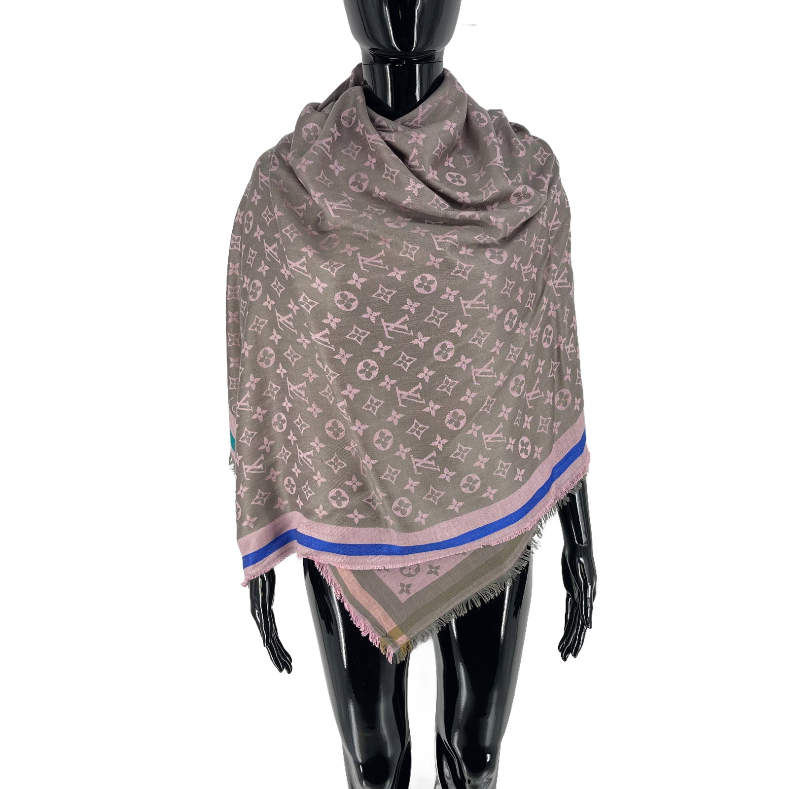 Louis Vuitton Pink Reversible Silk Wool Scarf - 4
