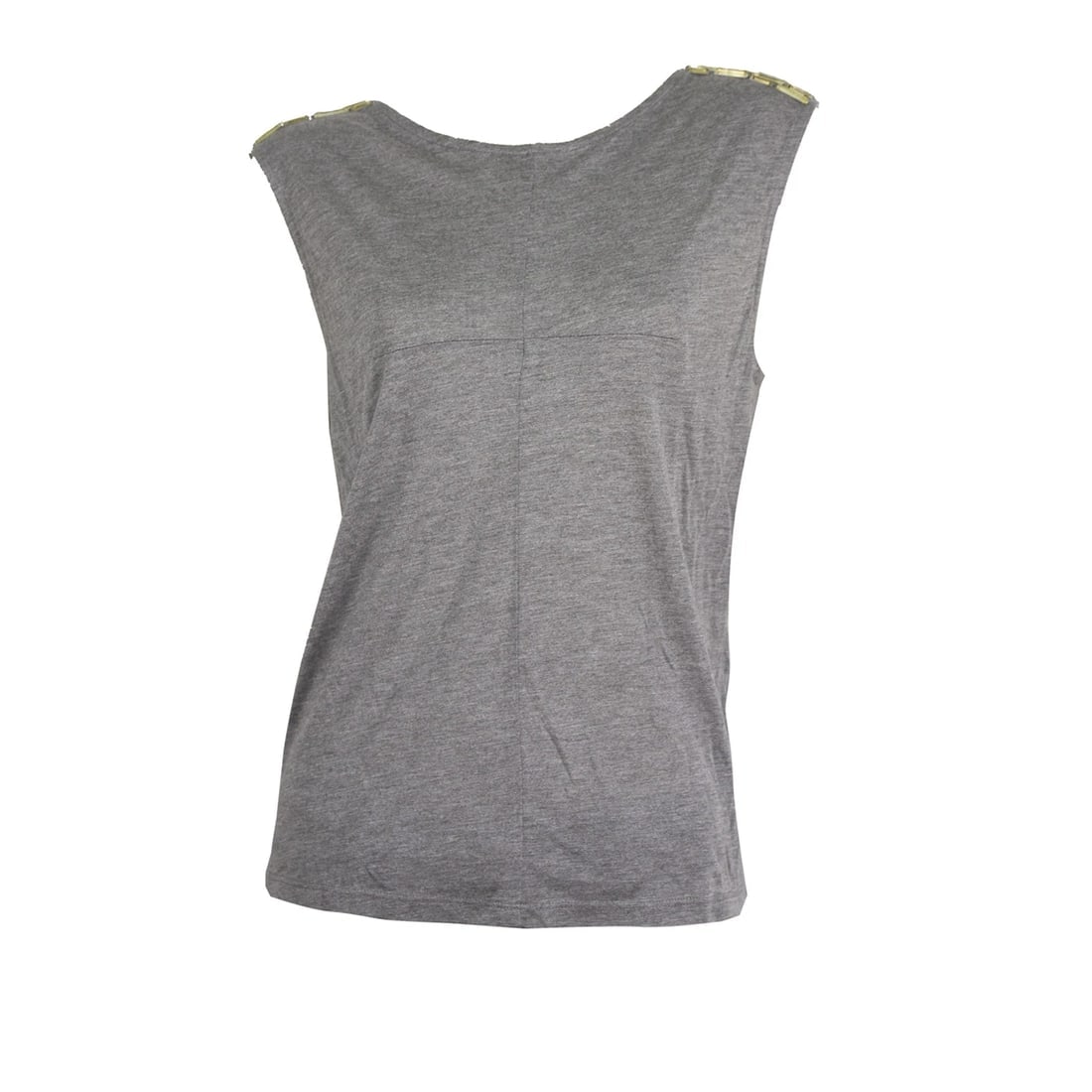 Philipp Plein gray cotton embellished top with large balck lace skull Sz M - 7