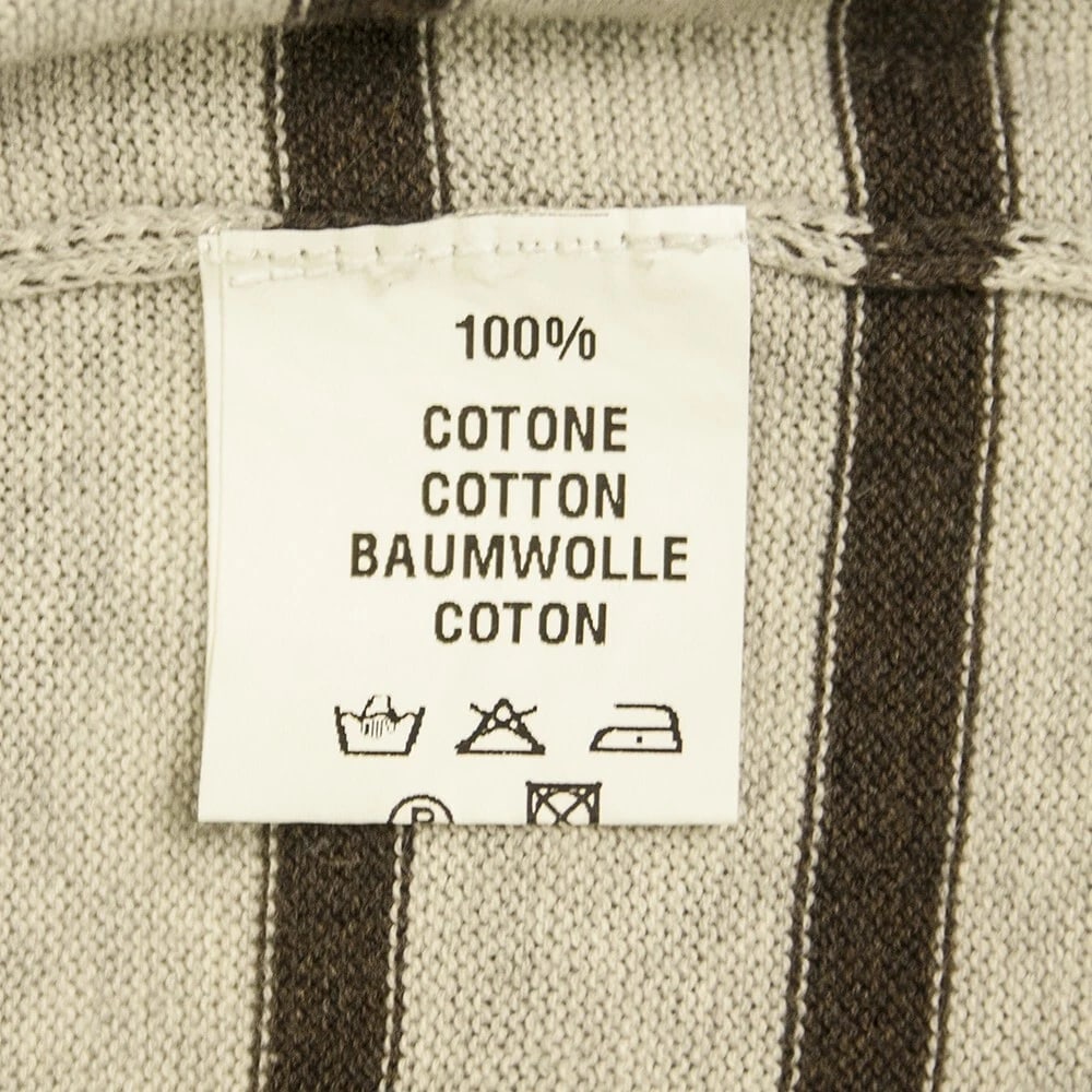 Fabiana Filippi Gray Brown Cotton Knit Striped Short Sleeve Cardigan Cardi - 4