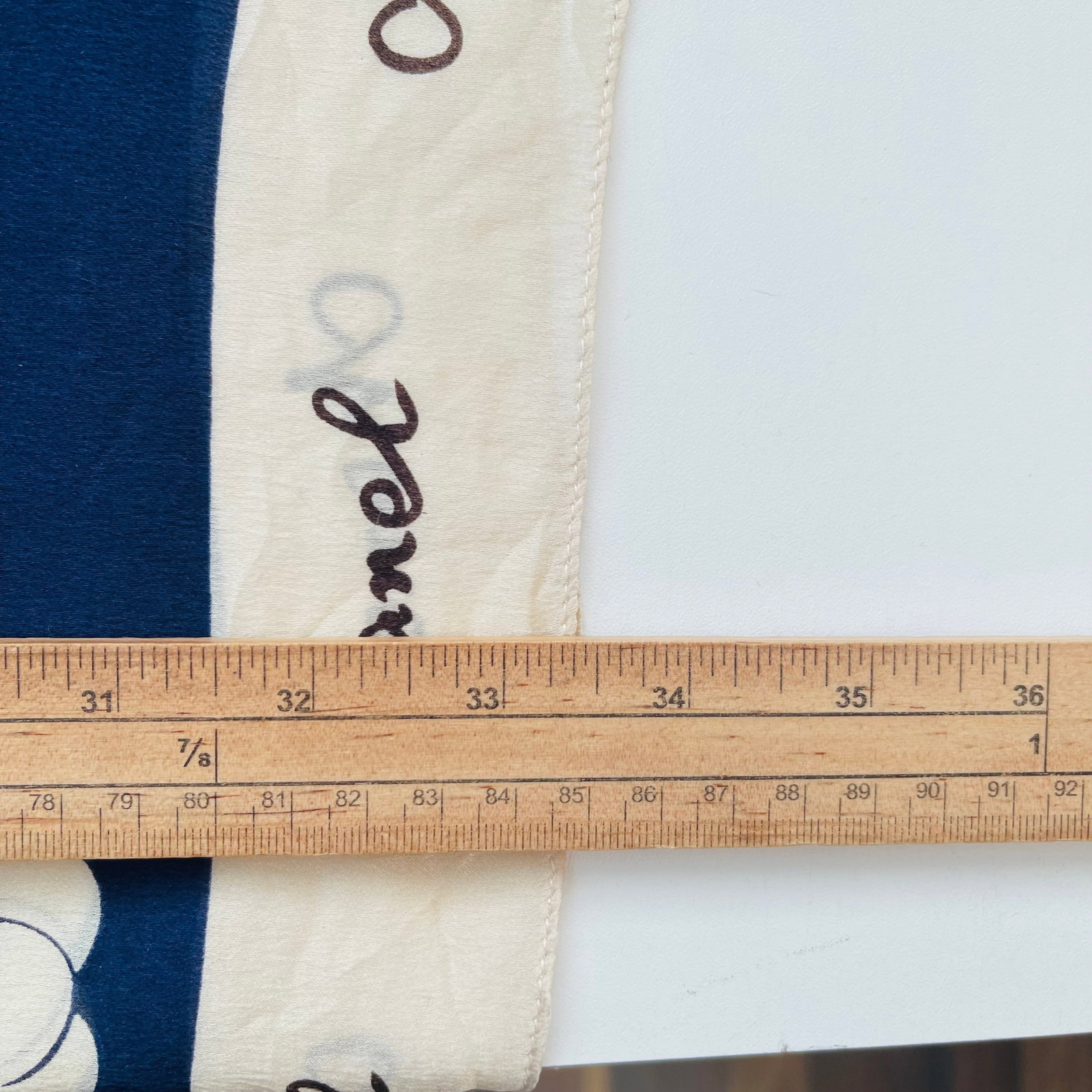 Chanel Navy Blue Monogram 100% Silk Scarf - 10