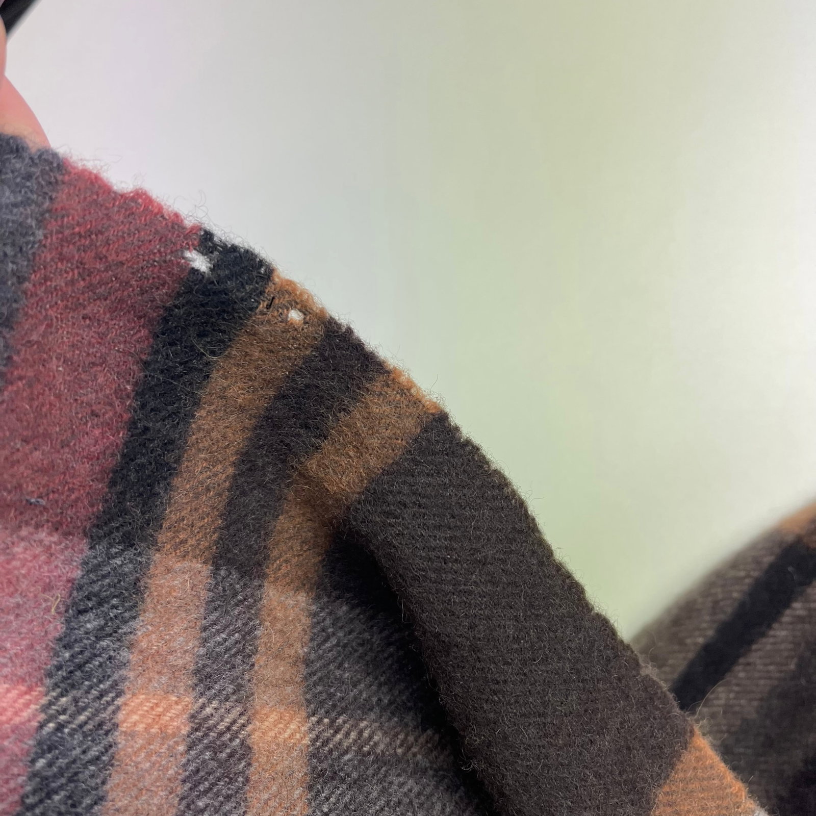 Barbour Brown Plaid 100% Wool Scarf - 5