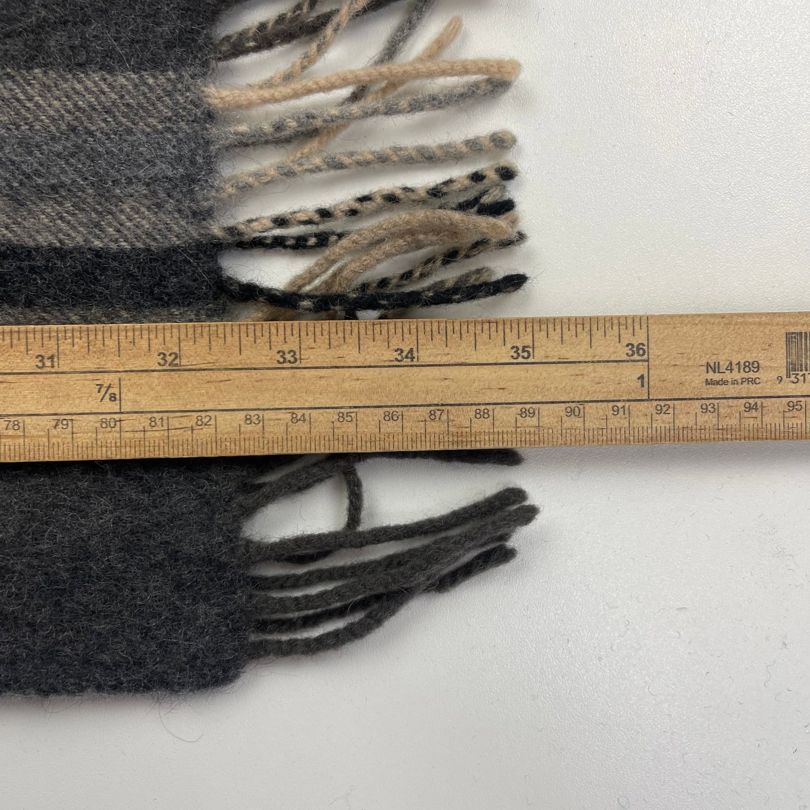 Barbour Brown Plaid 100% Wool Scarf - 9
