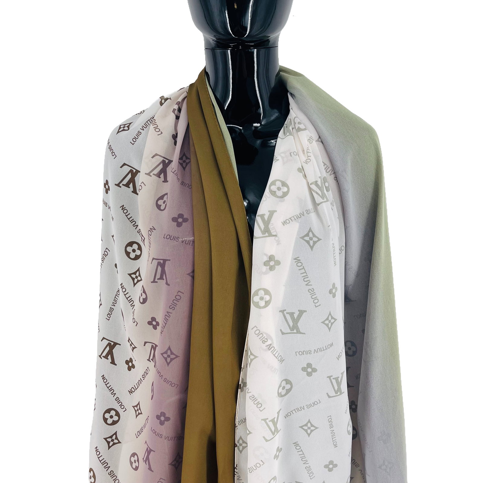 Louis Vuitton White Monogram 100% Silk Scarf - 2