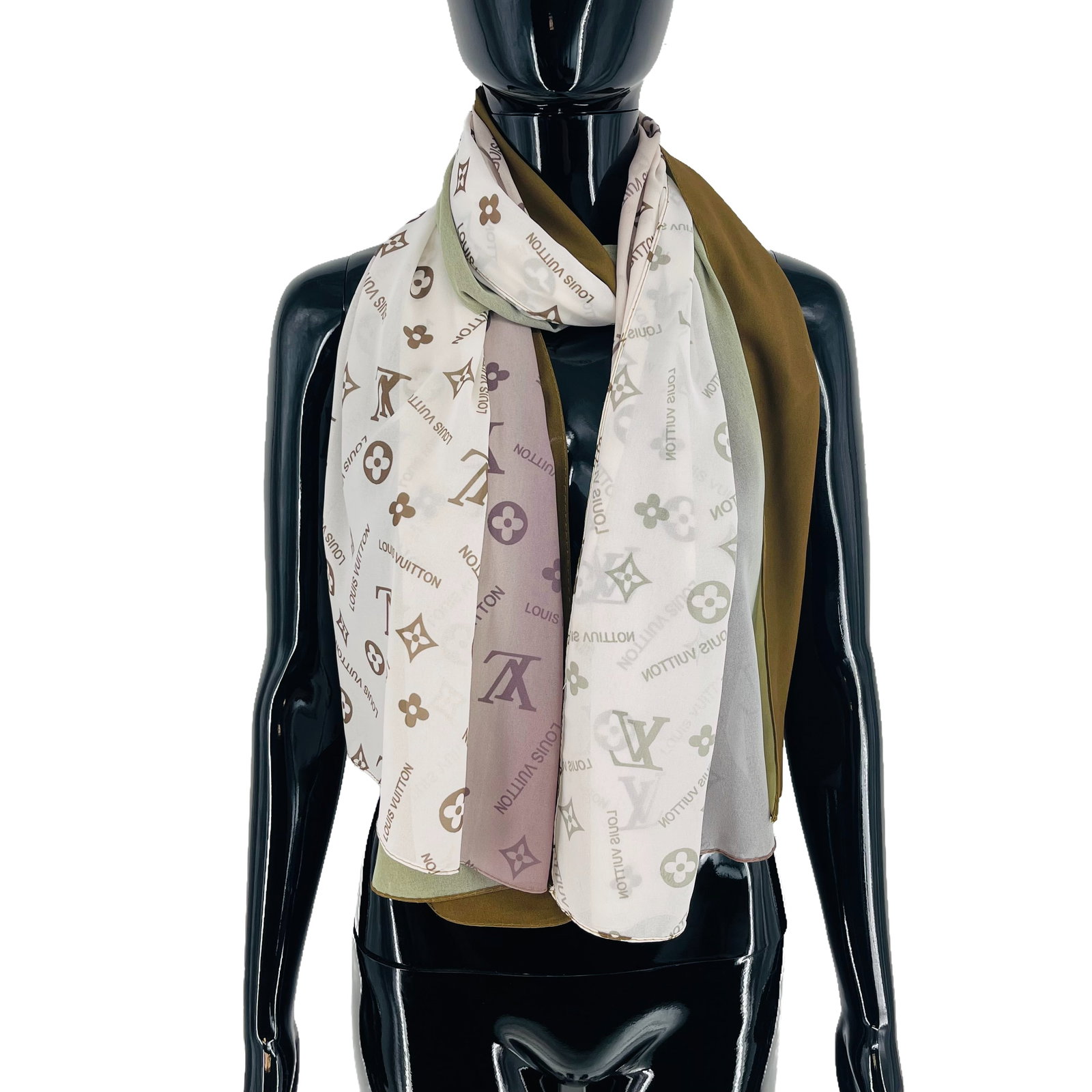 Louis Vuitton White Monogram 100% Silk Scarf - 4