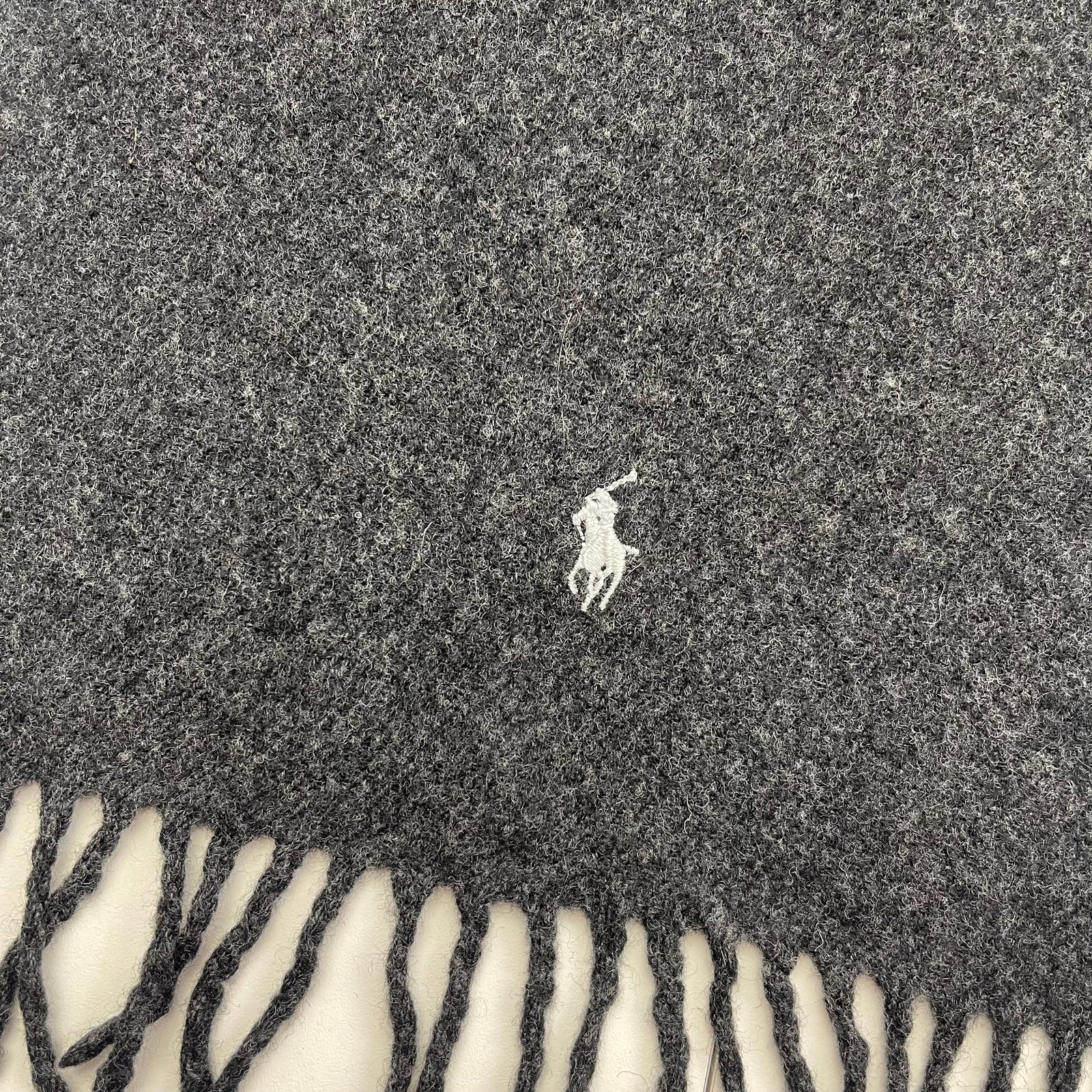 Polo Ralph Lauren Dark Grey 100% Wool Scarf - 5