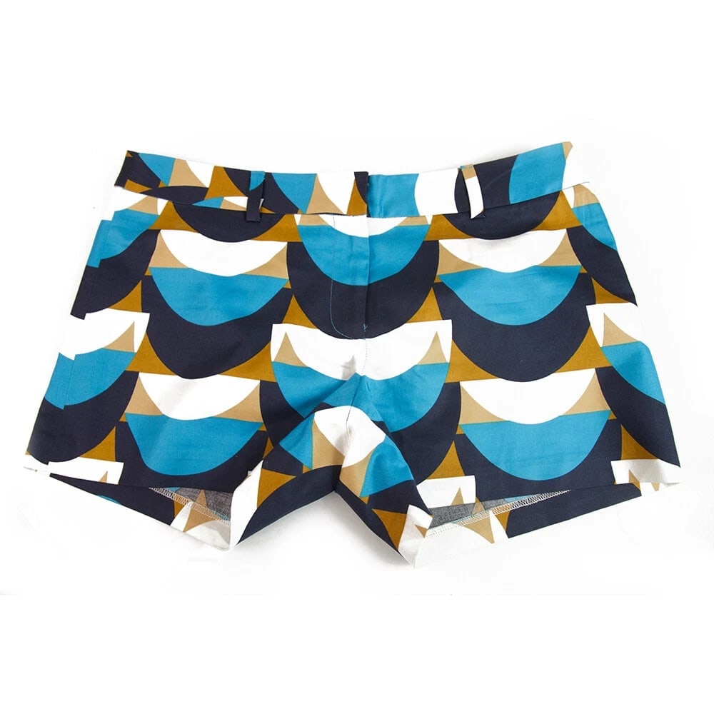 Milly Multicolored geometrical design cotton summer shorts size 4 in blue colors (1 of 4)