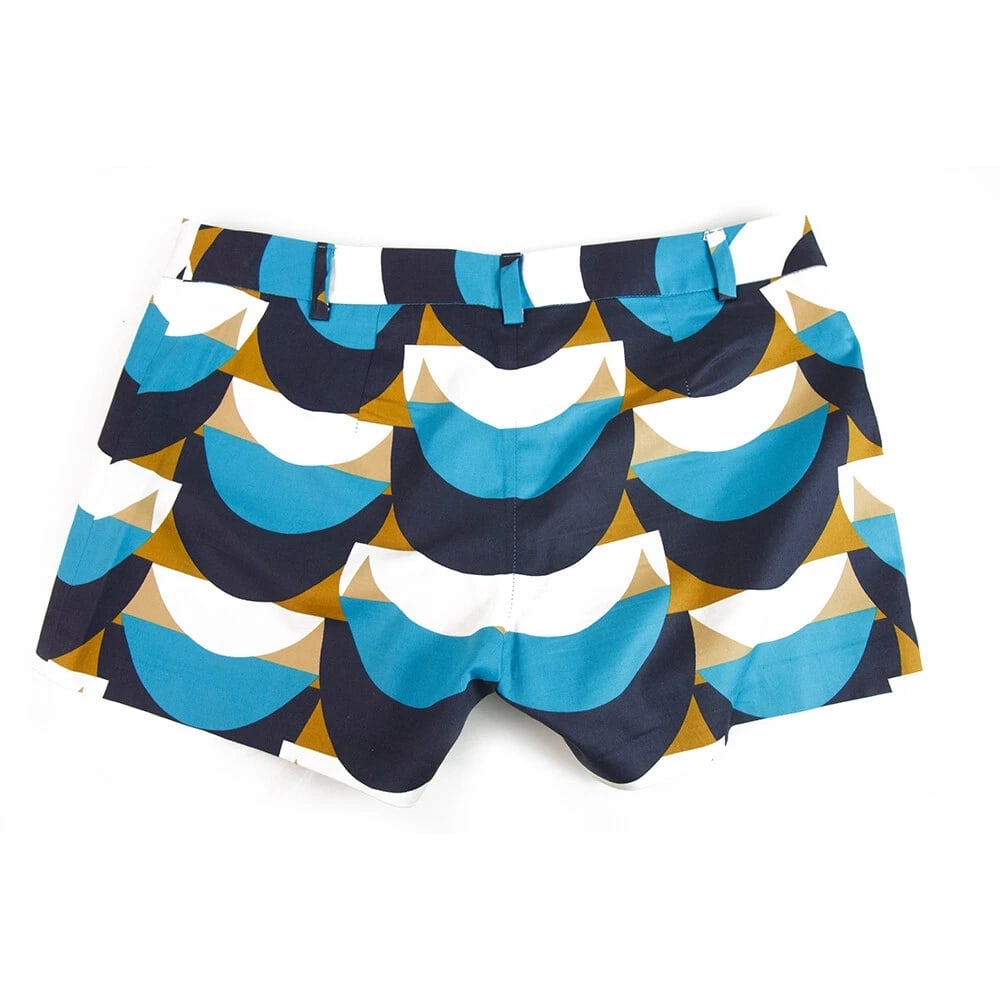 Milly Multicolored geometrical design cotton summer shorts size 4 in blue colors - 2