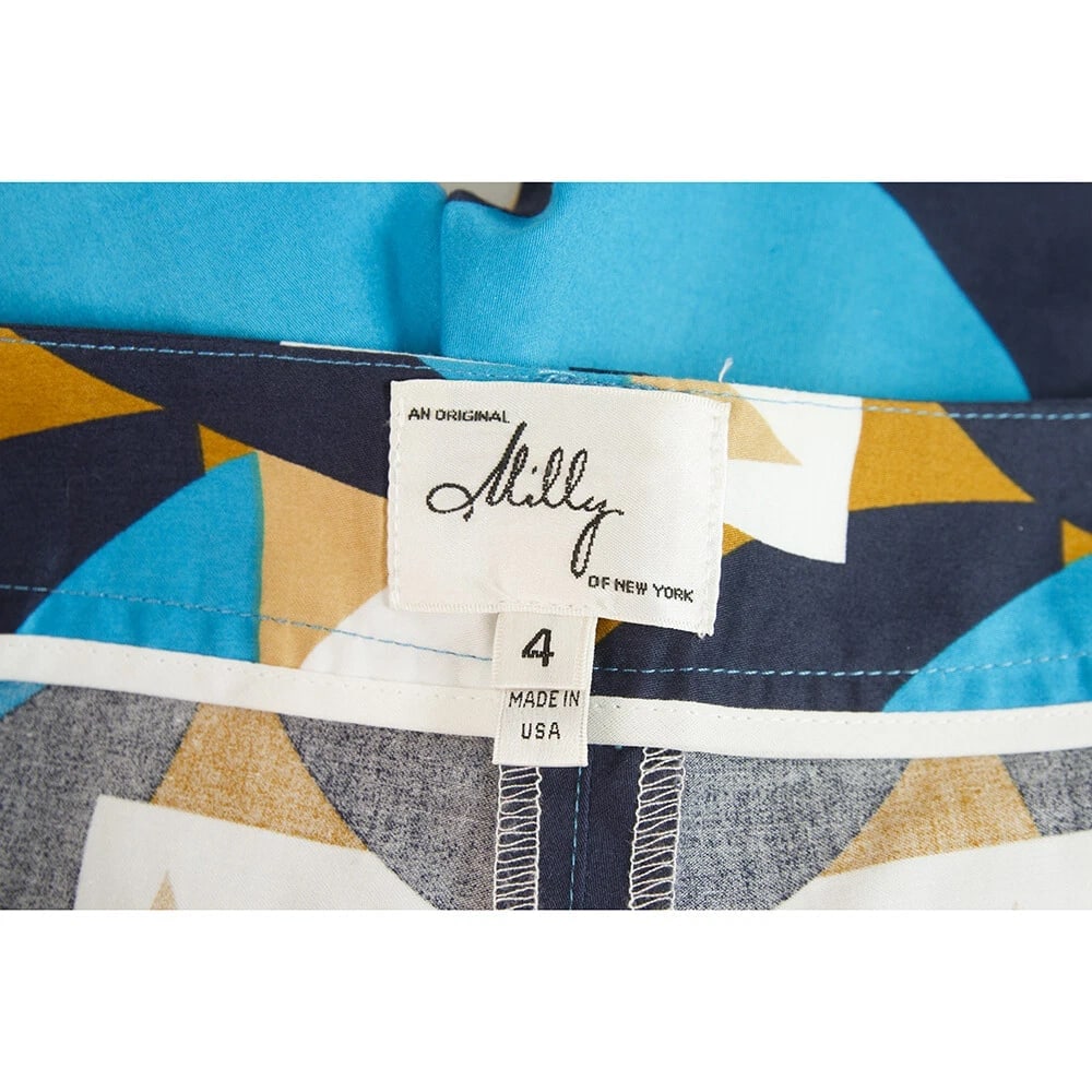 Milly Multicolored geometrical design cotton summer shorts size 4 in blue colors - 3
