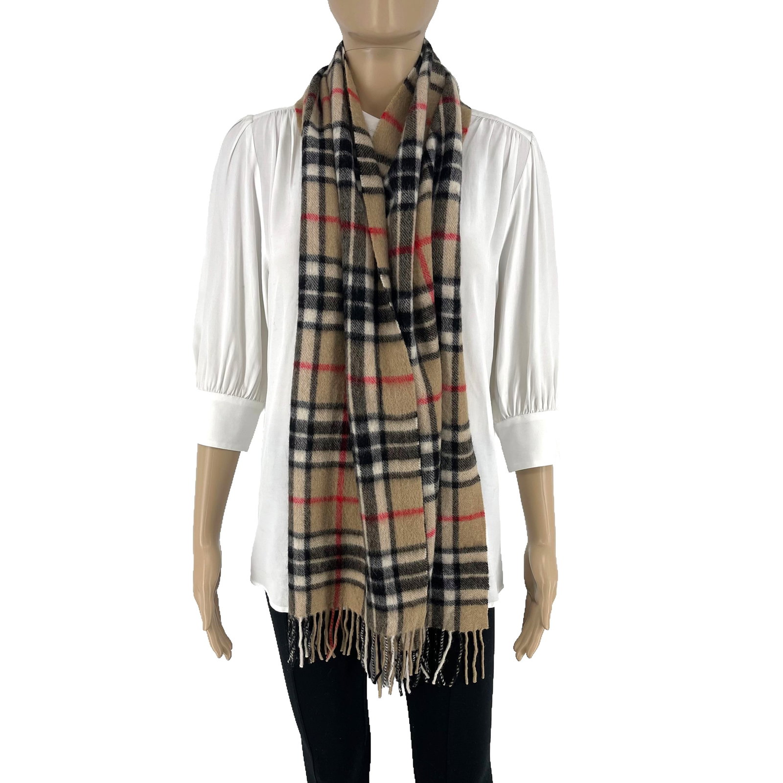 Burberry Light Brown Plaid 100% Wool Scarf - 3