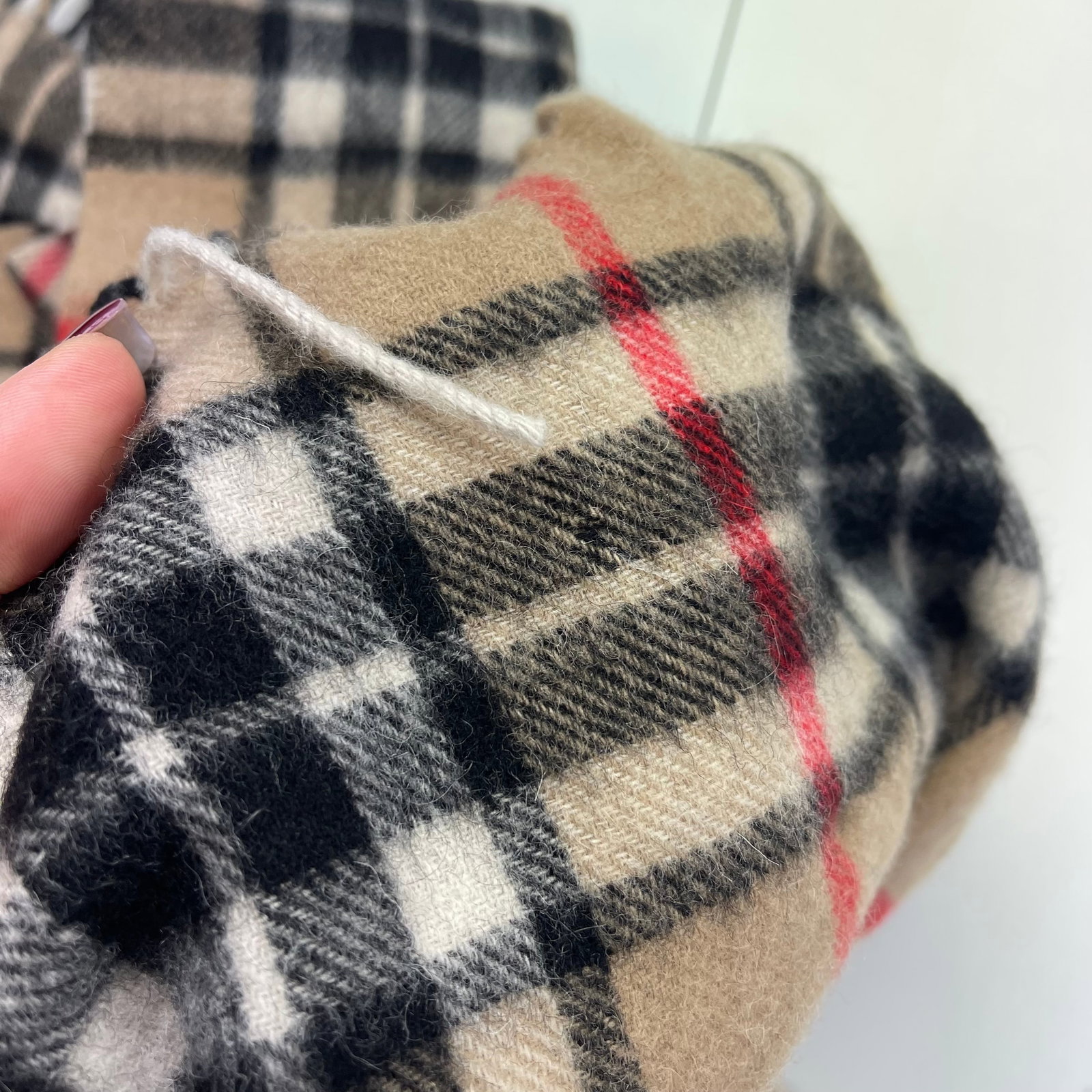 Burberry Light Brown Plaid 100% Wool Scarf - 7