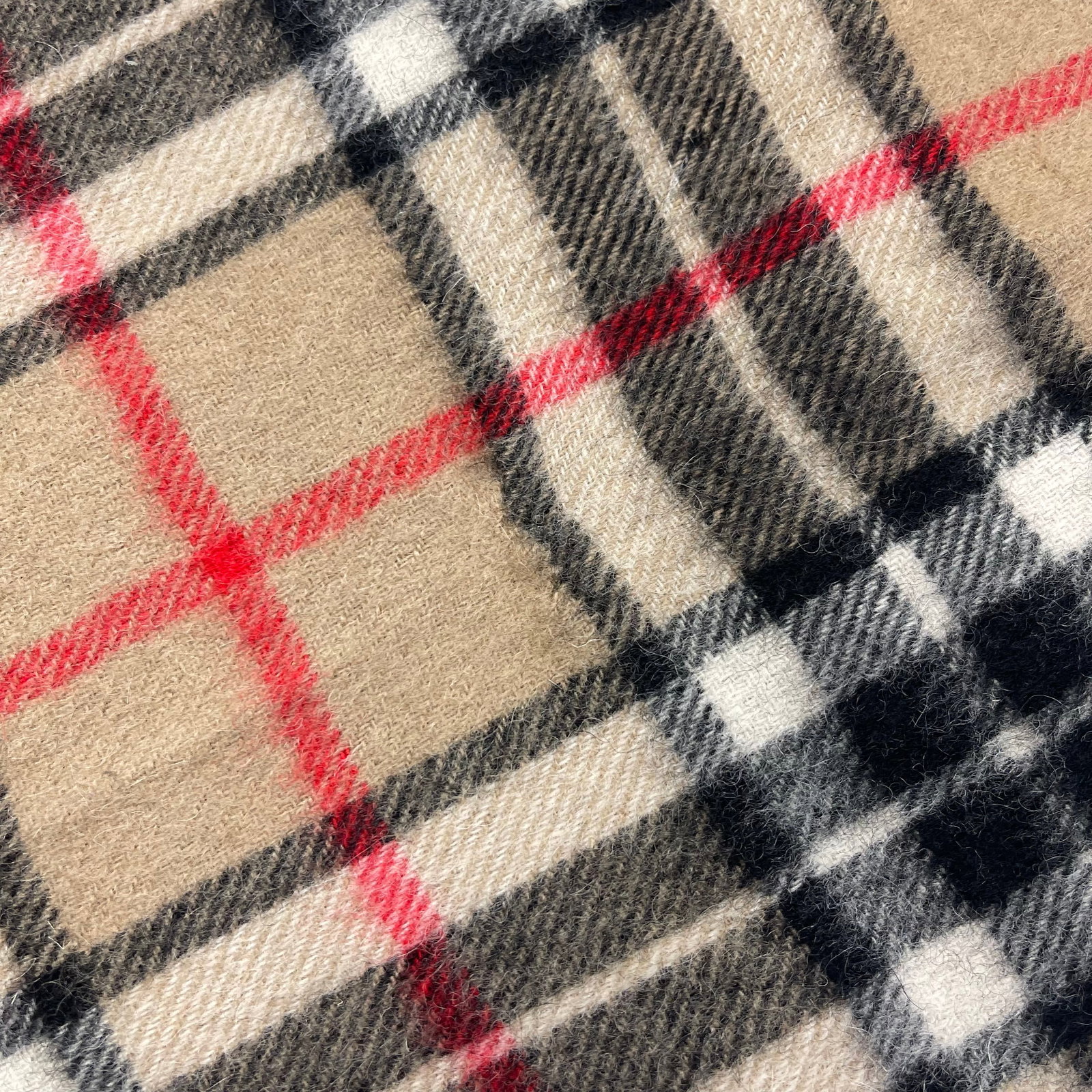 Burberry Light Brown Plaid 100% Wool Scarf - 8
