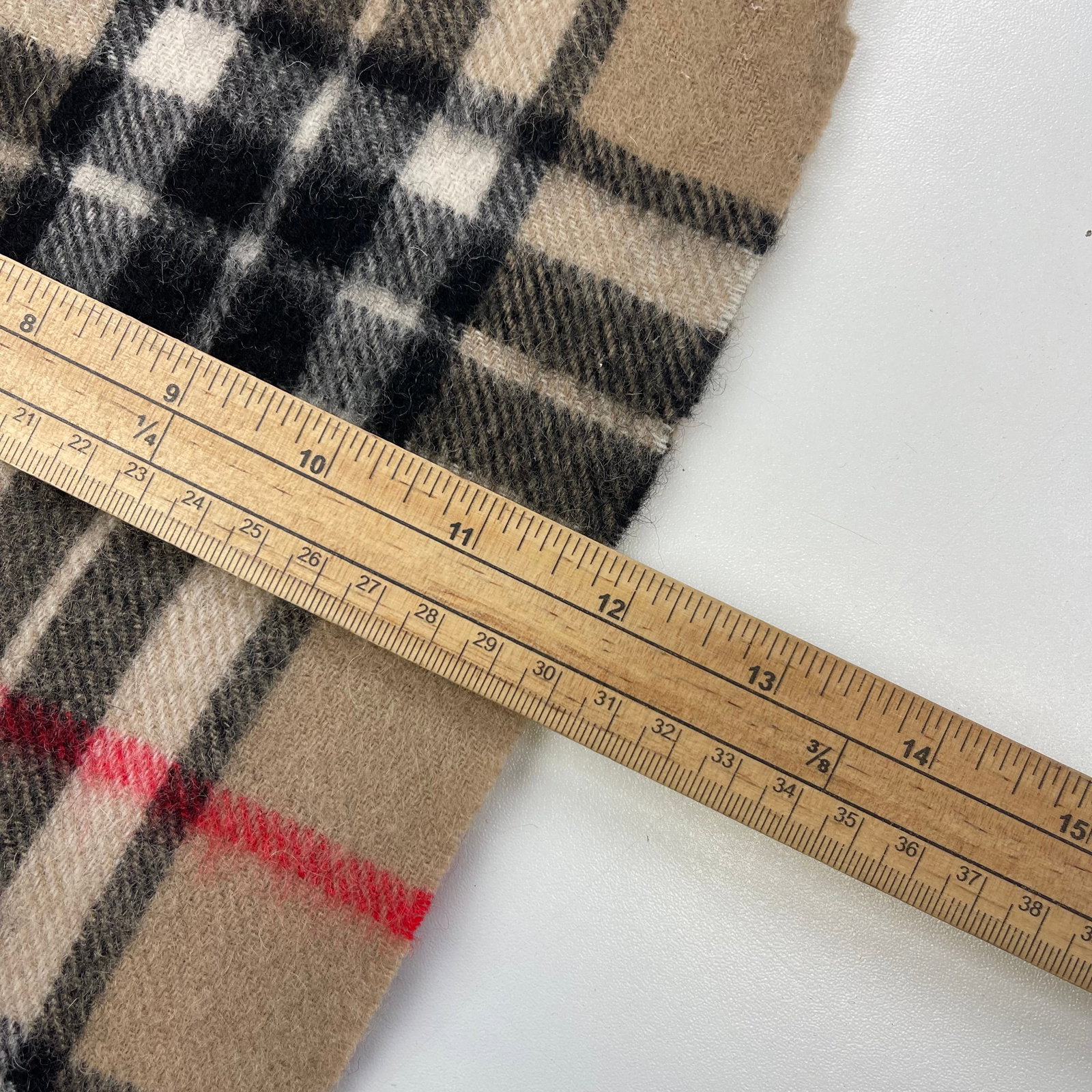 Burberry Light Brown Plaid 100% Wool Scarf - 9