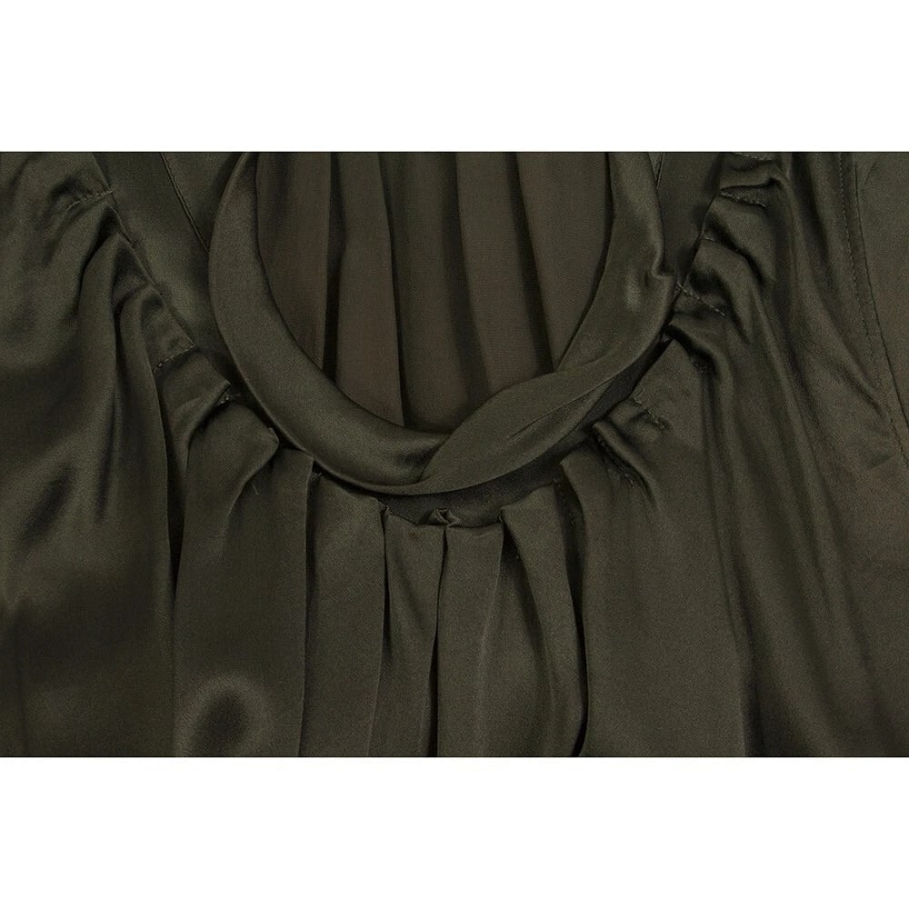 Yves Saint Laurent 100% silk midi sleeveless dress size with frills size S - 5