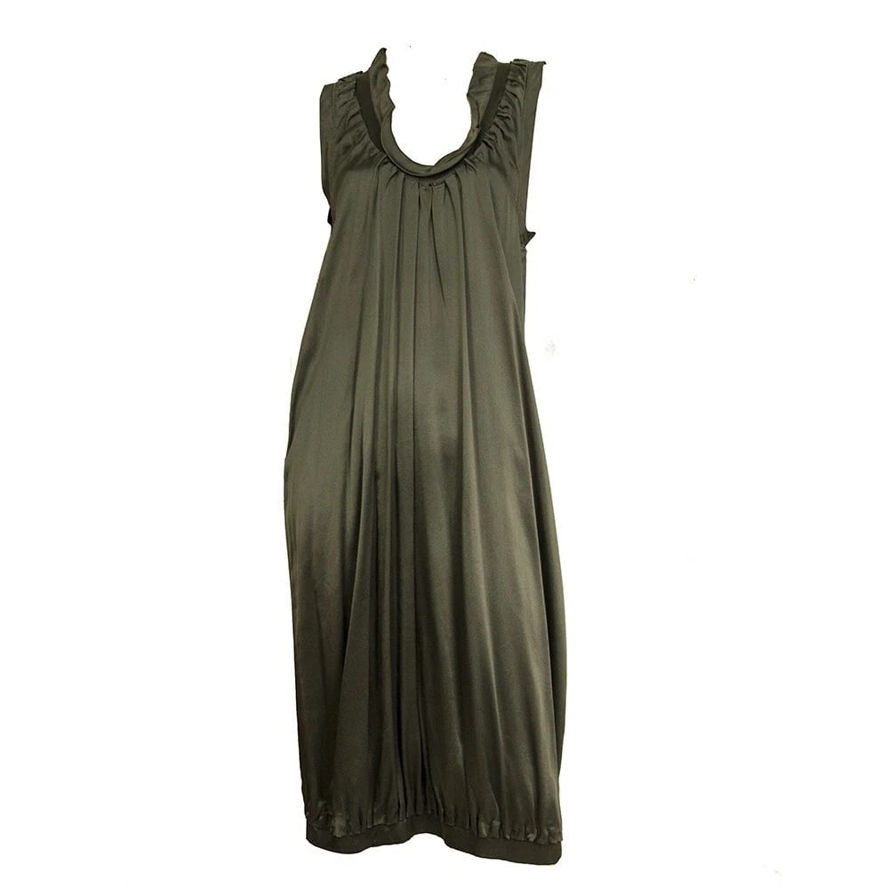 Yves Saint Laurent 100% silk midi sleeveless dress size with frills size S - 9