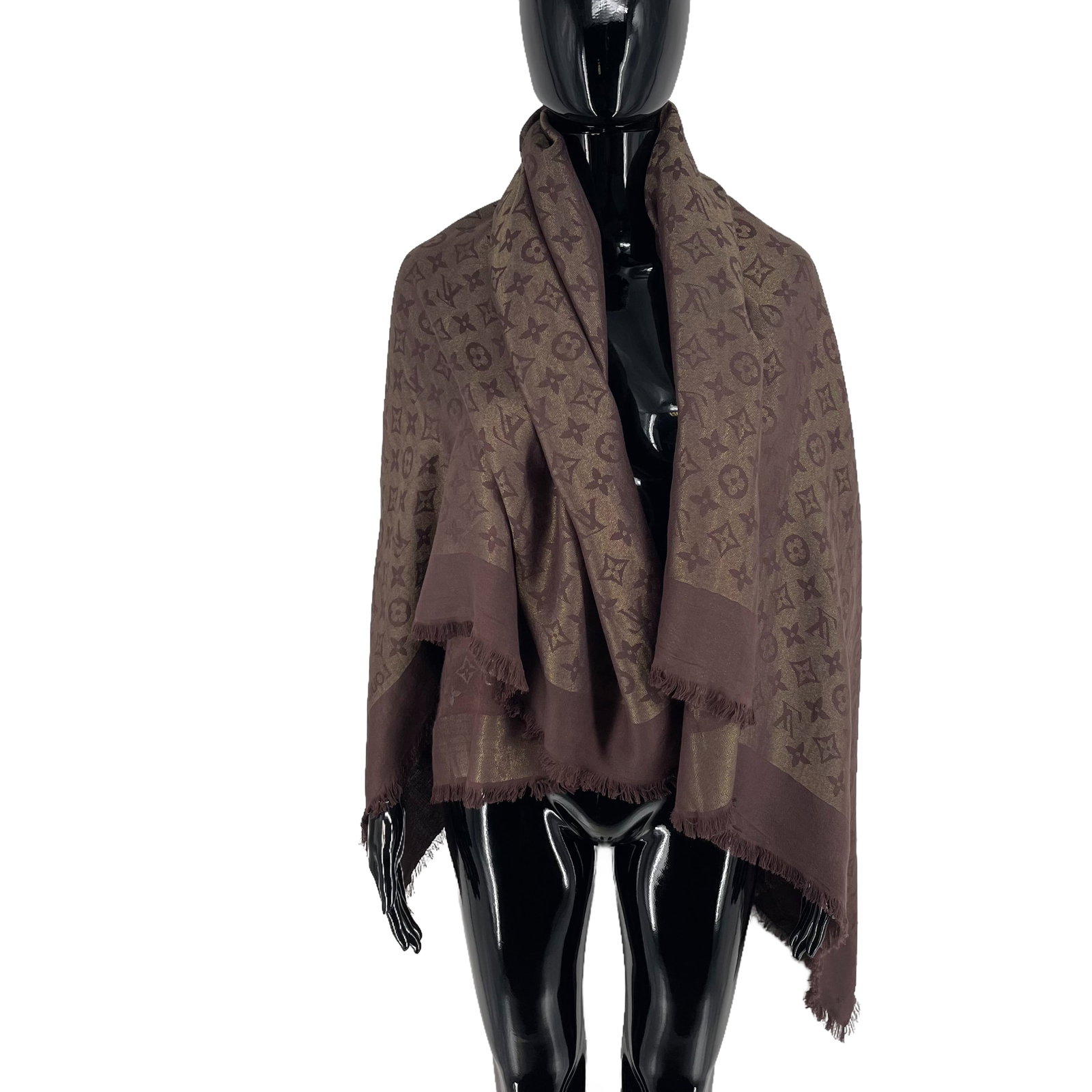 Louis Vuitton Pink Monogram Silk Wool Scarf - 3
